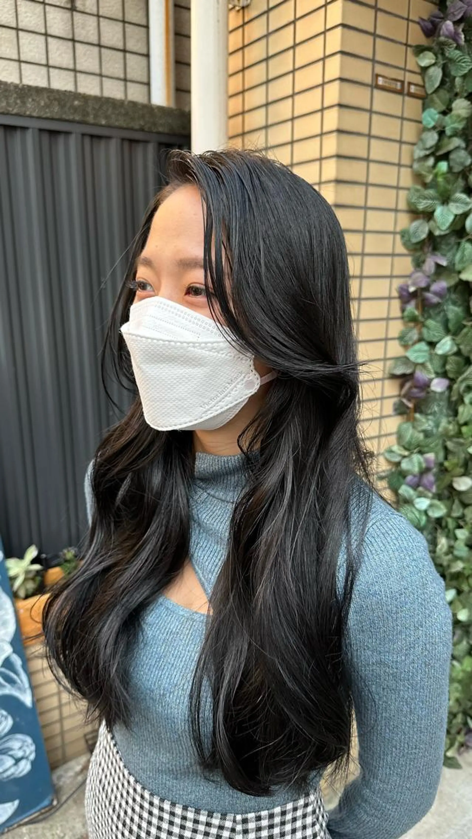 ロング カラー パーマ 切りっぱなしボブ ショートボブ バレイヤージュ ベージュカラー 黒髪 カット ヘアカラー パーマ トリートメント フリーランス所属・韓国ヘア レイヤー くびれヘアMATSUのヘアスタイル