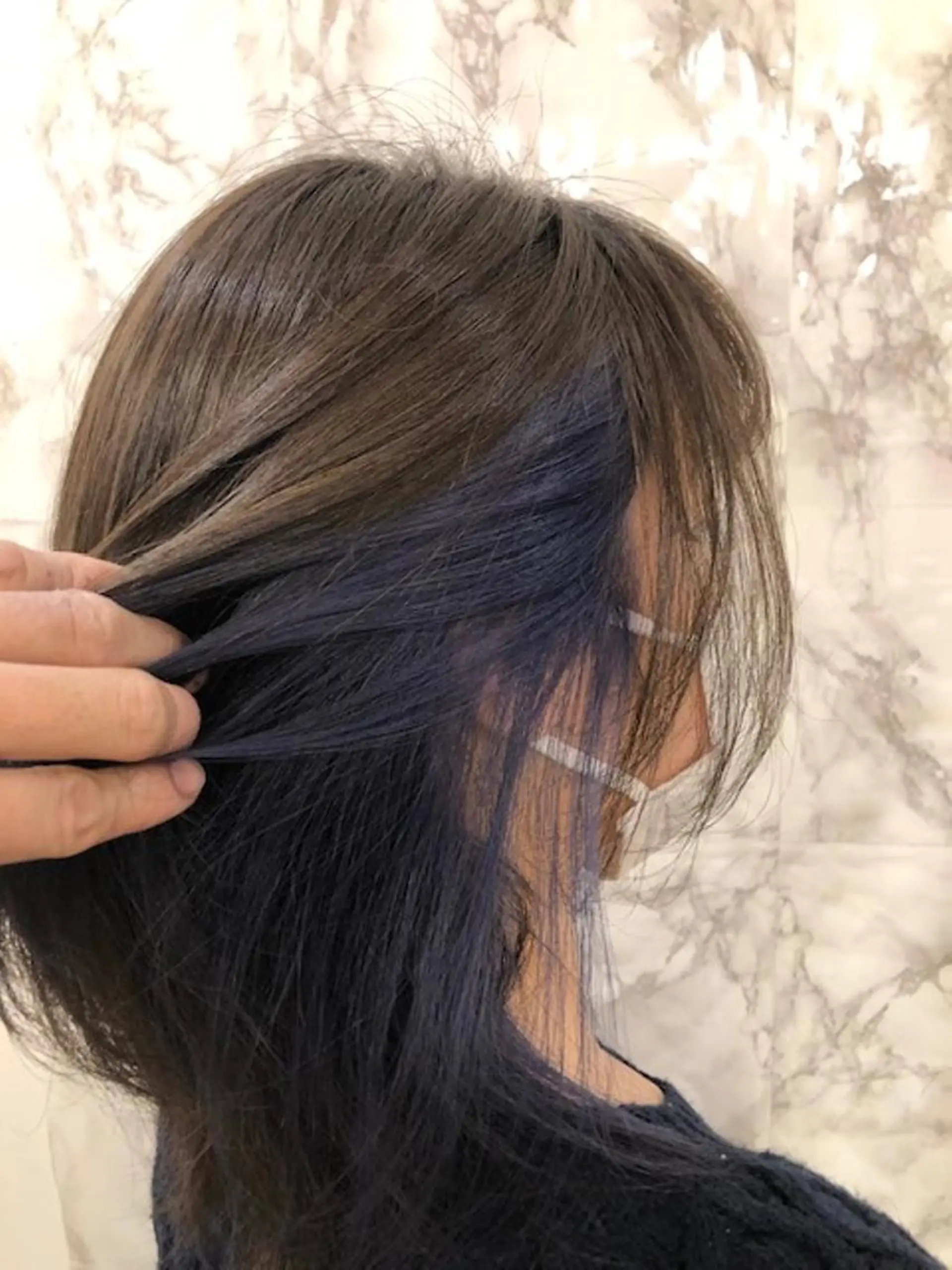 ミディアム カラー ブルーカラー インナーカラー 🟦西荻窪メンズ特化 美容師🟦Yu-Jiのヘアスタイル