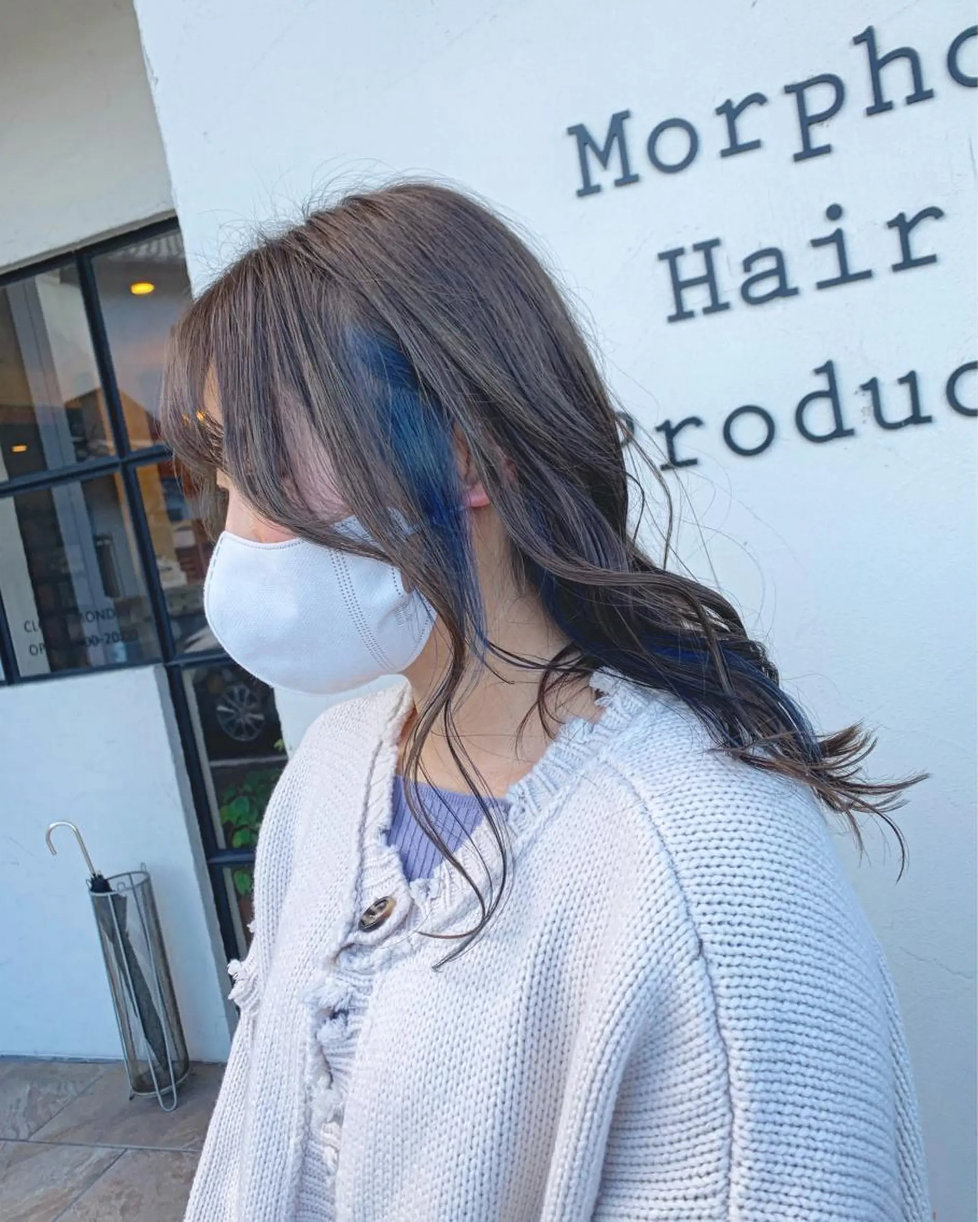 ロング カラー アッシュ ベージュカラー ブリーチ ブルーカラー インナーカラー カット ヘアカラー Morpho Hair Product所属・井上 花音のヘアスタイル