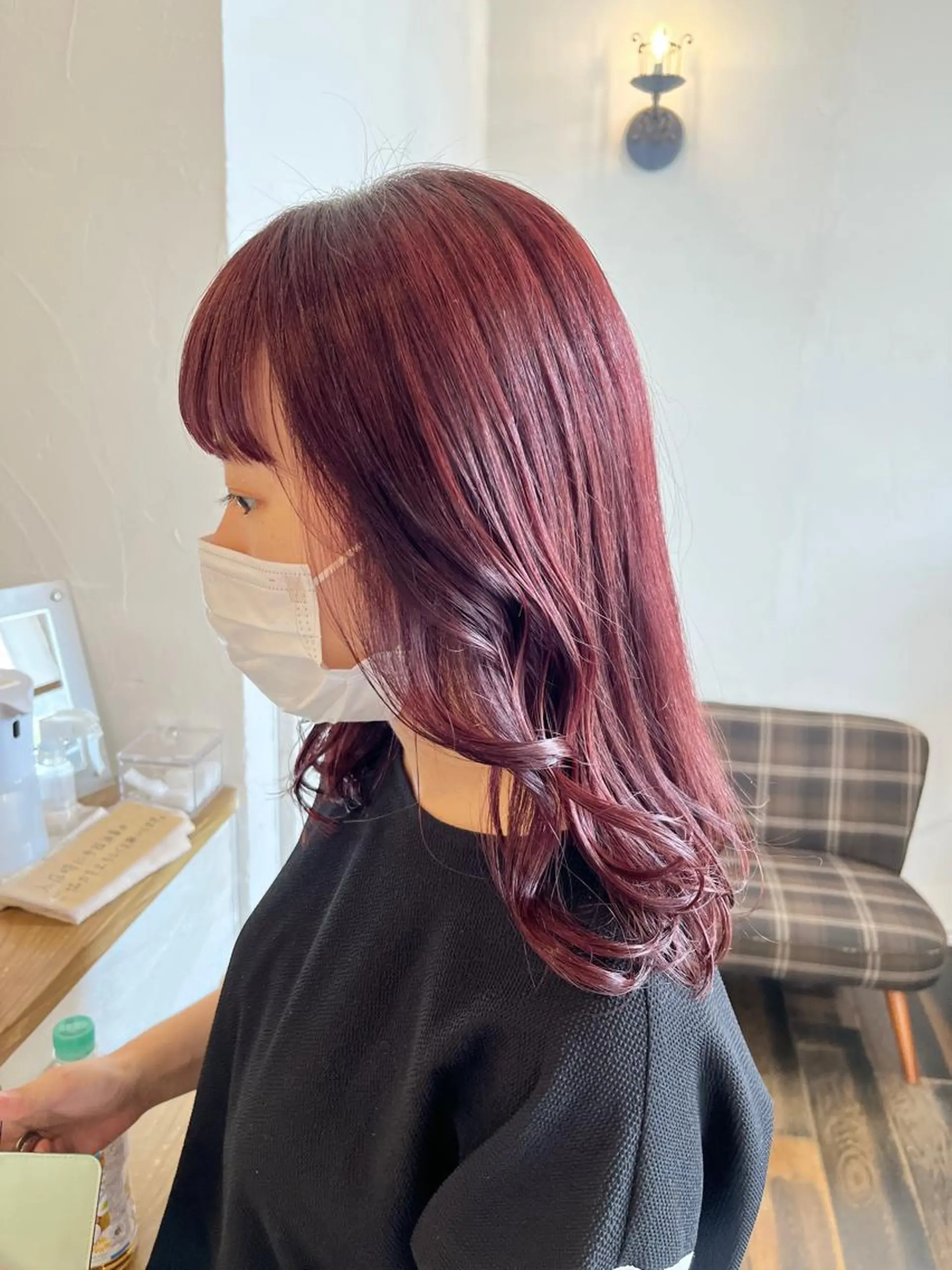 ミディアム カラー ブリーチ ピンクカラー 伊藤ゆかり/髪質改善 /透明感カラーのヘアスタイル