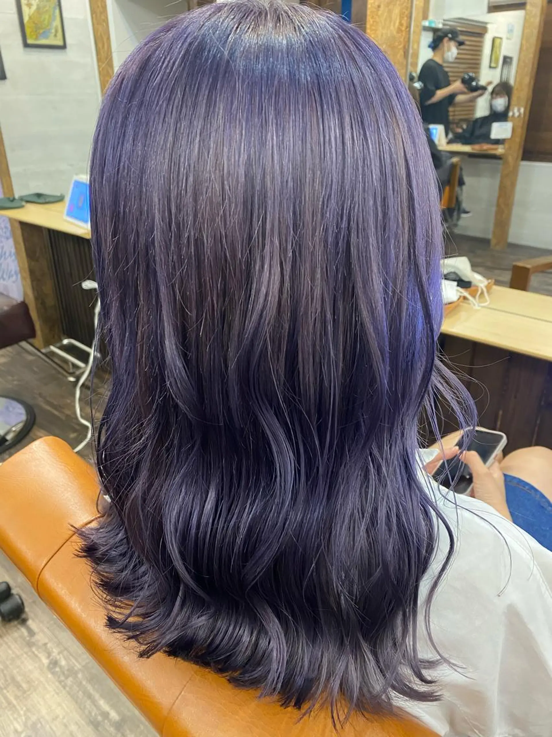 セミロング カラー ヘアカラー ブリーチ毛対応酸性 ストレート🌈サキのヘアスタイル