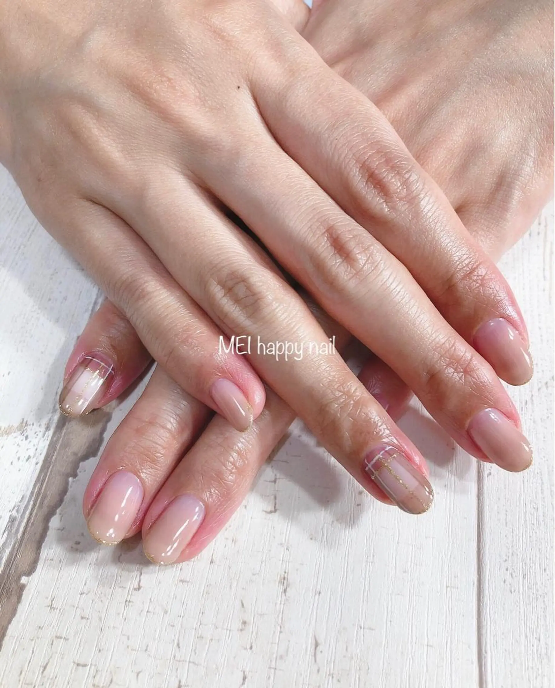 ネイル 北浦和 自爪育成ケアのネイルデザイン