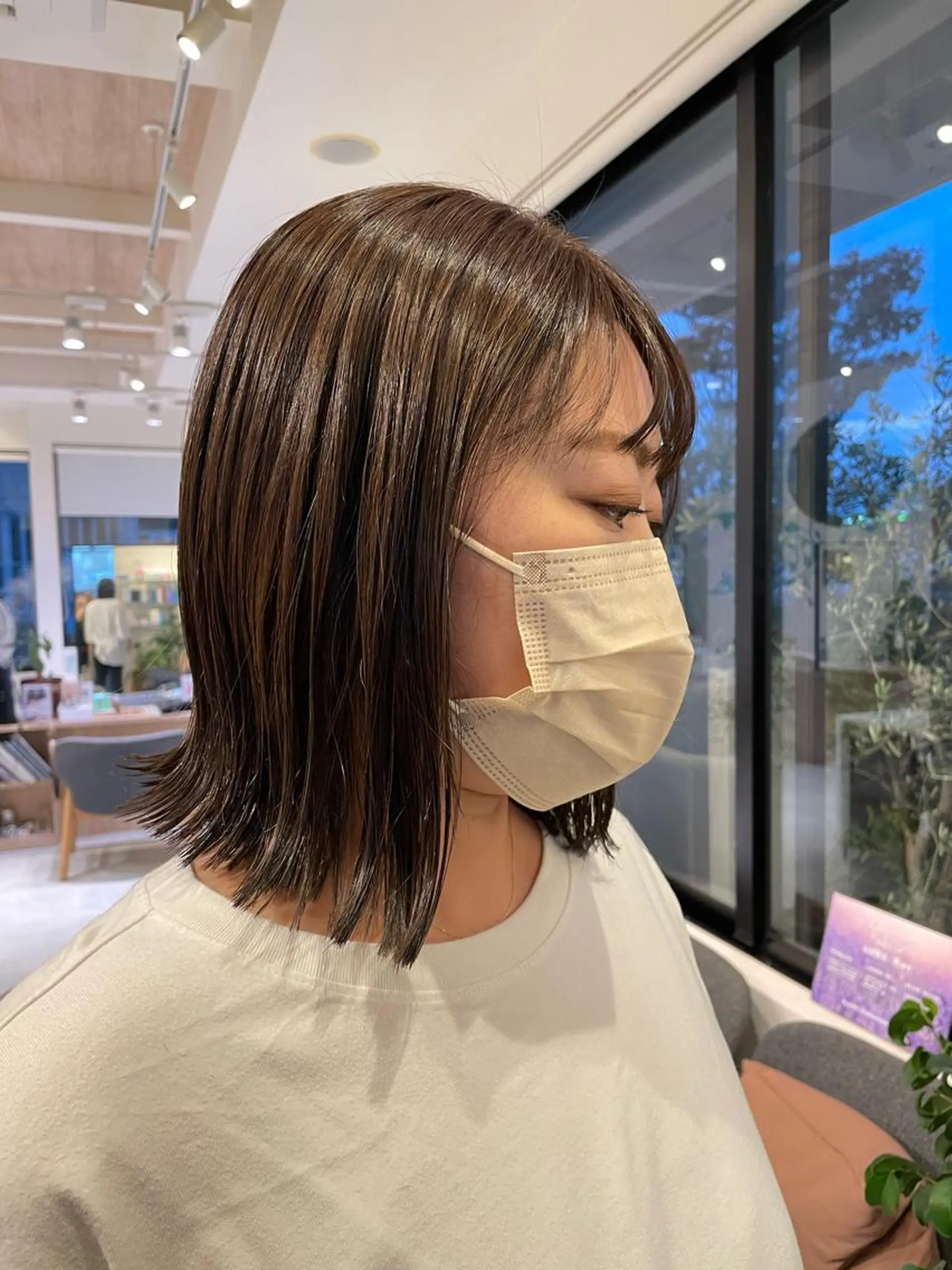 ミディアム カラー ヘアアレンジ ボブ 外ハネヘア 木村 架音のヘアスタイル