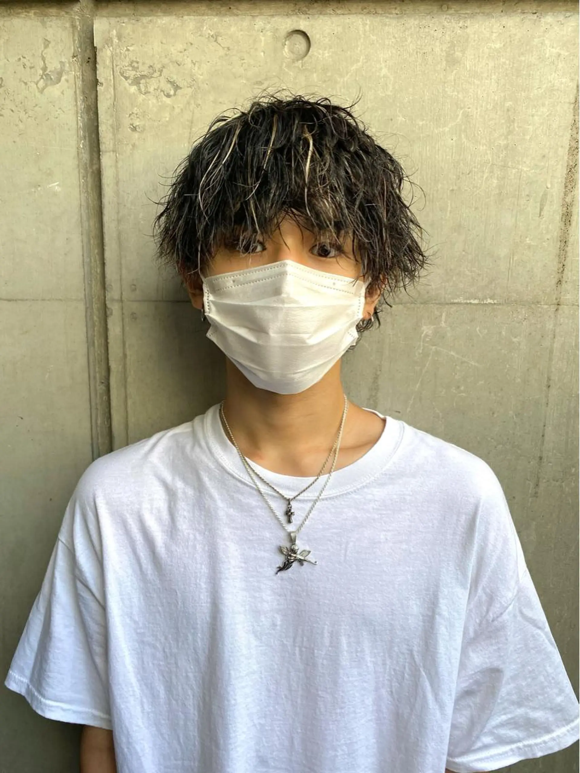 ショート カラー パーマ メッシュ 石井 光星のヘアスタイル