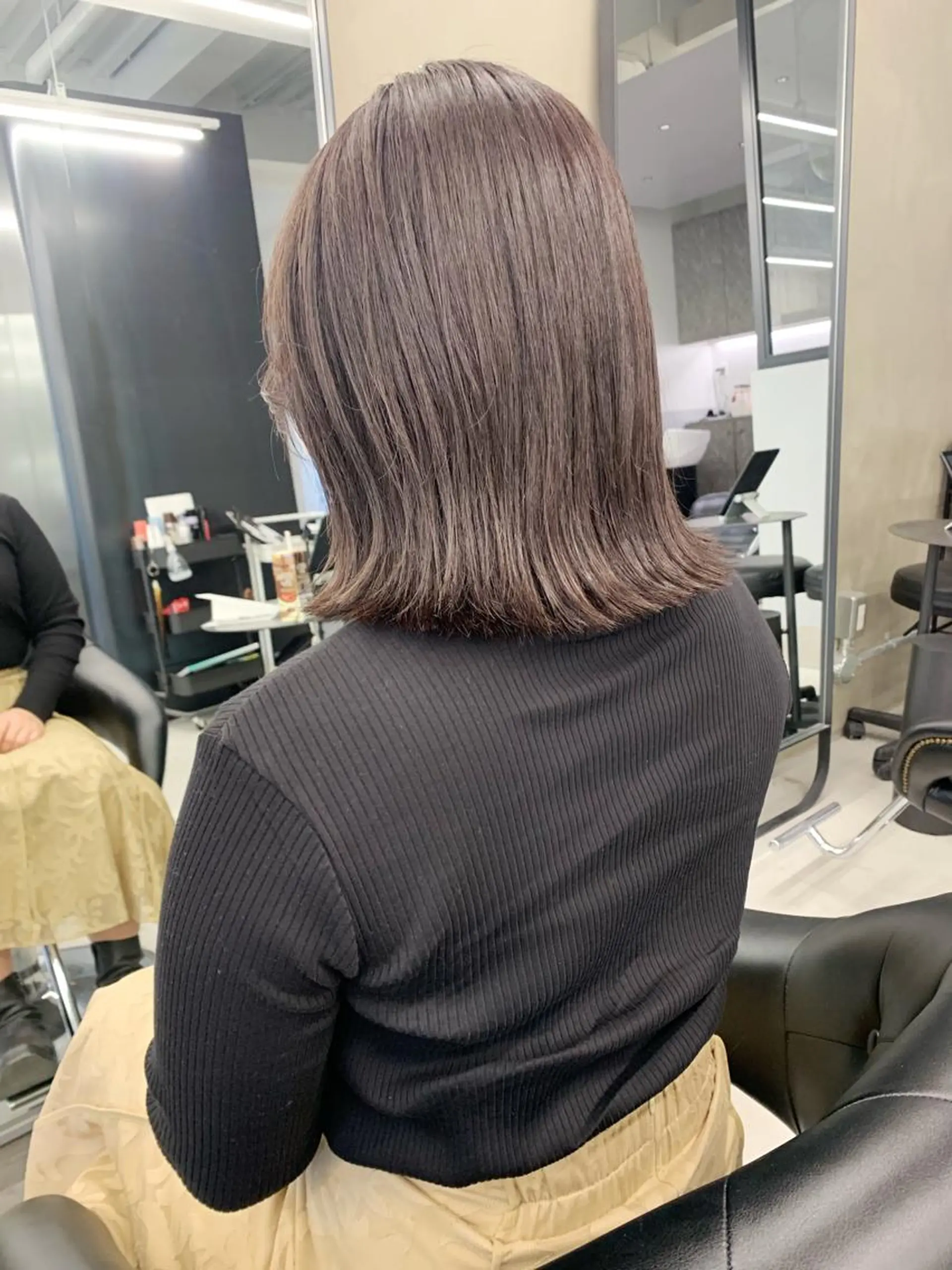 ミディアム カラー ブリーチ ラベンダーカラー ブリーチなしカラー 伸ばしかけ kimika🥑 メンズ/髪質改善のヘアスタイル