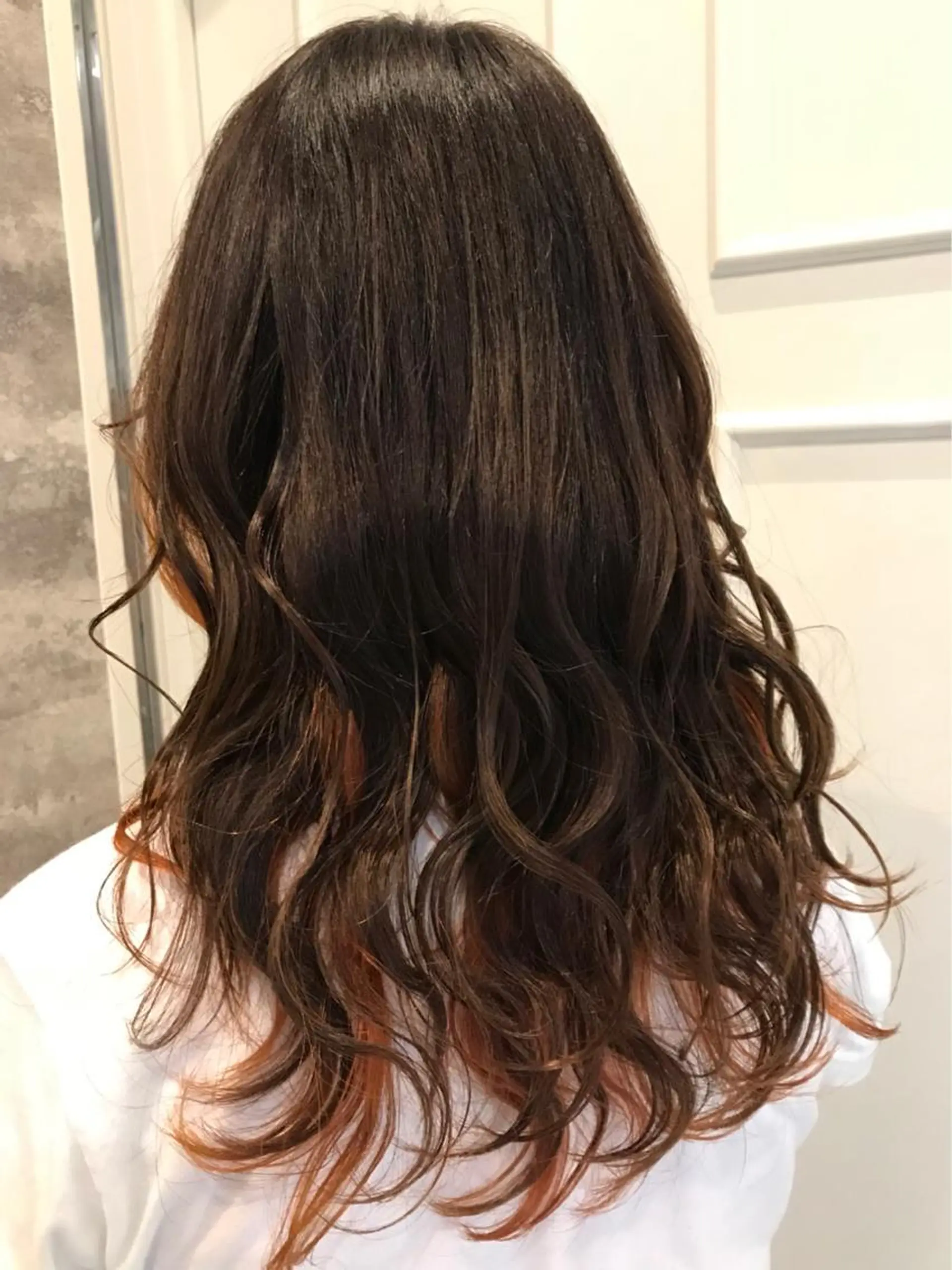 セミロング カラー オレンジ 🫟Blanco🫟 Color&Careのヘアスタイル