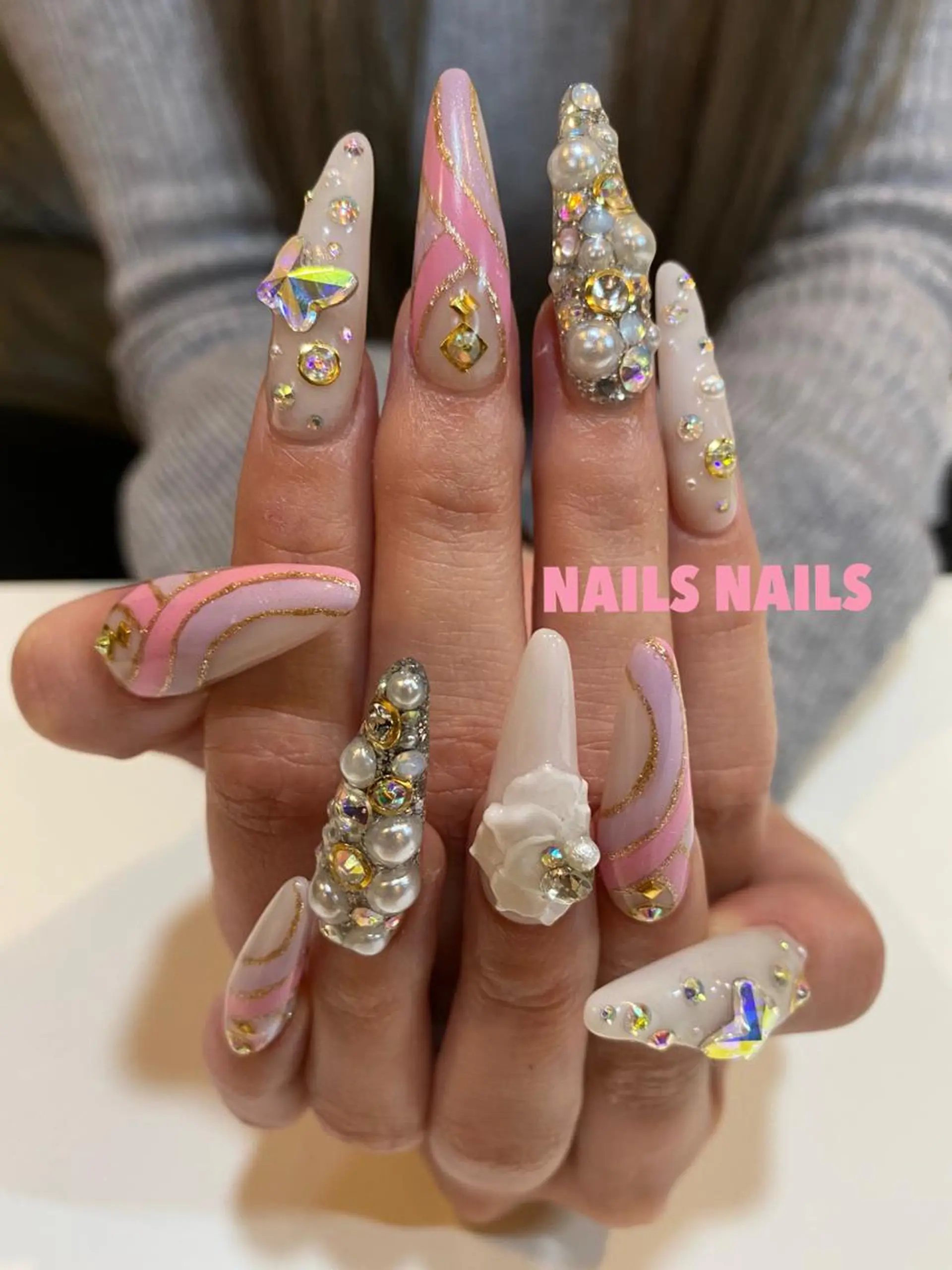 ネイル 大理石ネイル(マーブル) スカルプネイル ハンドネイル NAILSNAILS ERIKAのネイルデザイン