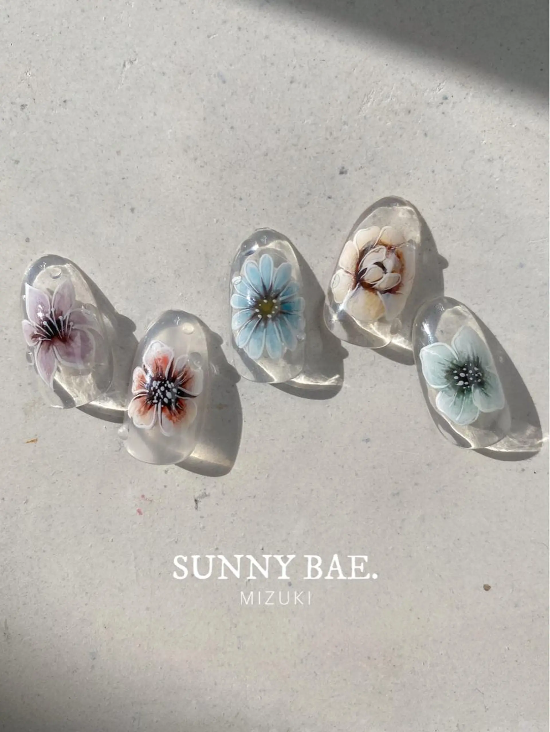ネイル フラワーネイル パステルネイル 春ネイル 夏ネイル SUNNY BAE. 🌼MIZUKIのネイルデザイン