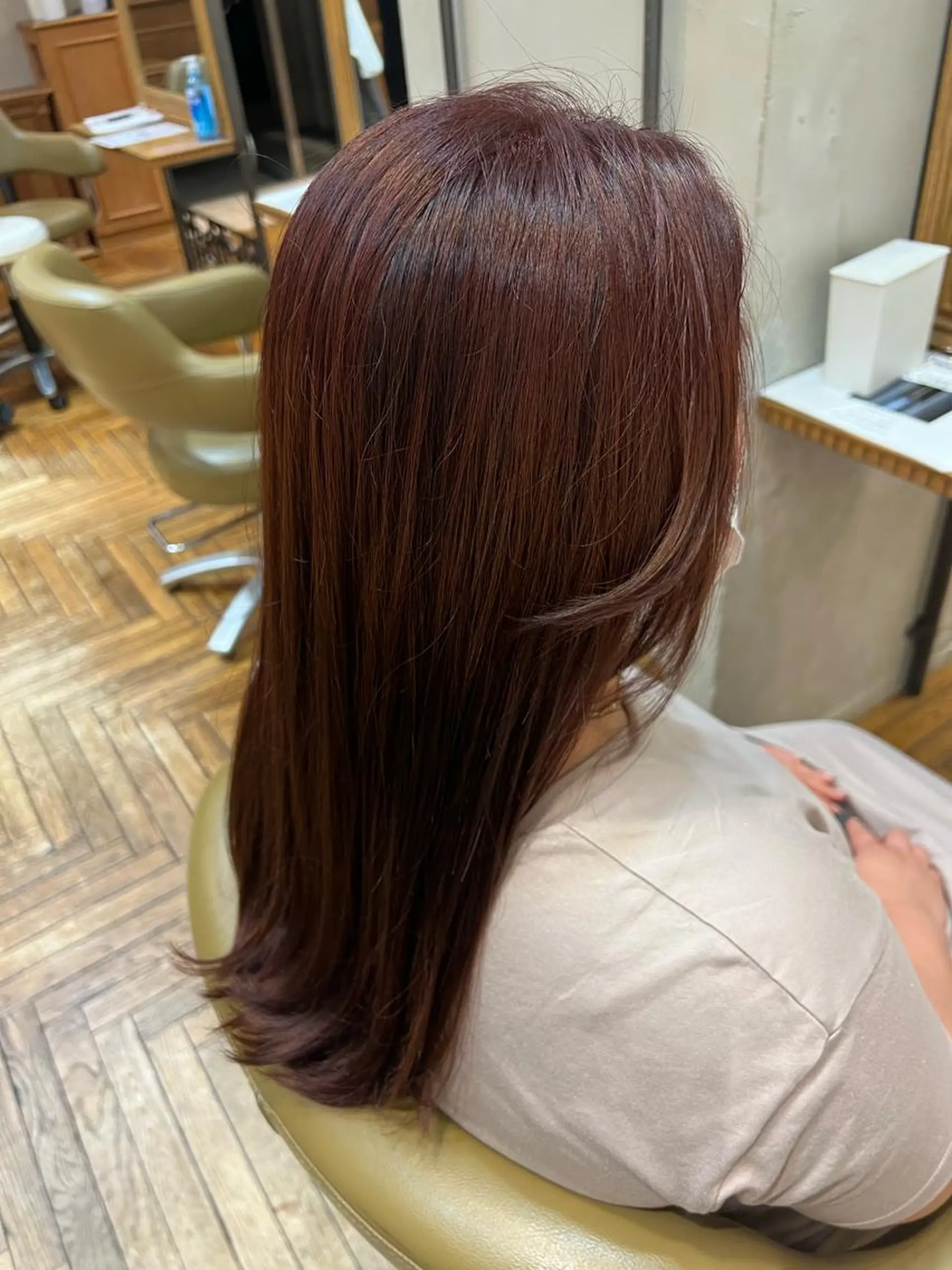 ロング カラー 海老沼 佳緒のヘアスタイル