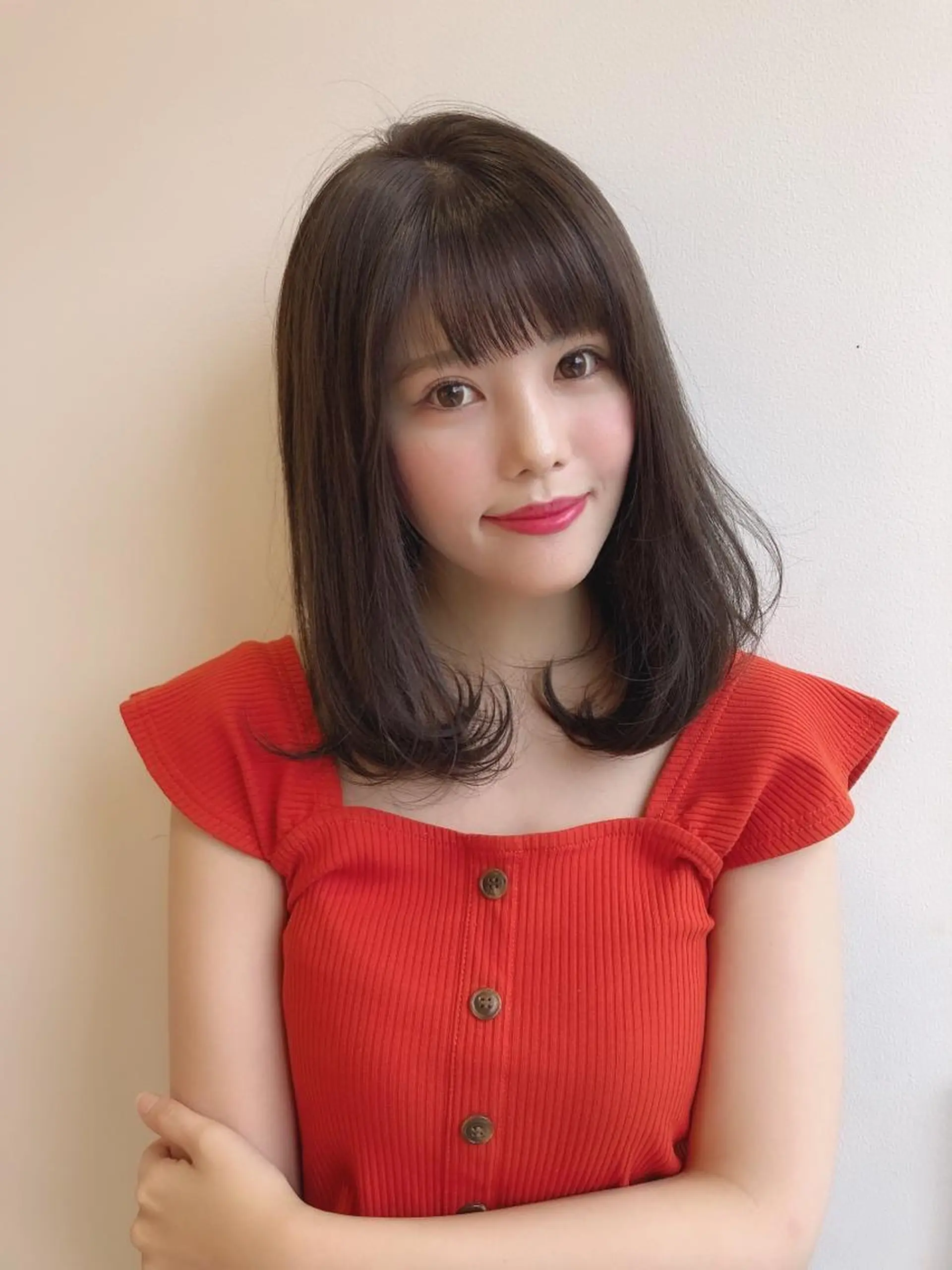 ミディアム カラー 店長/mao/ 前髪/顔周りカットのヘアスタイル