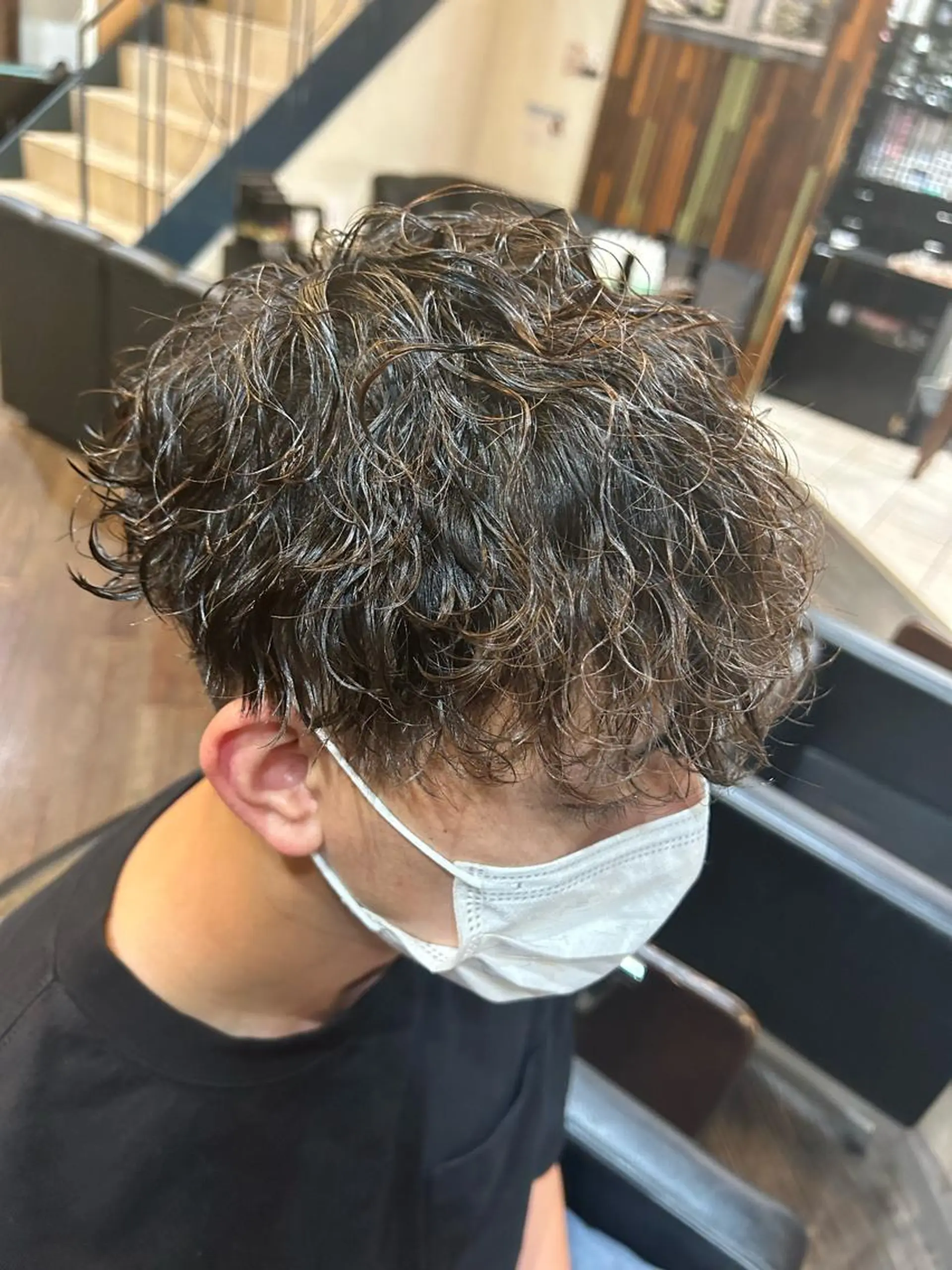 ミディアム パーマ メンズ 大阪/梅田/シャドウ パーマ/ノボリユウタのヘアスタイル