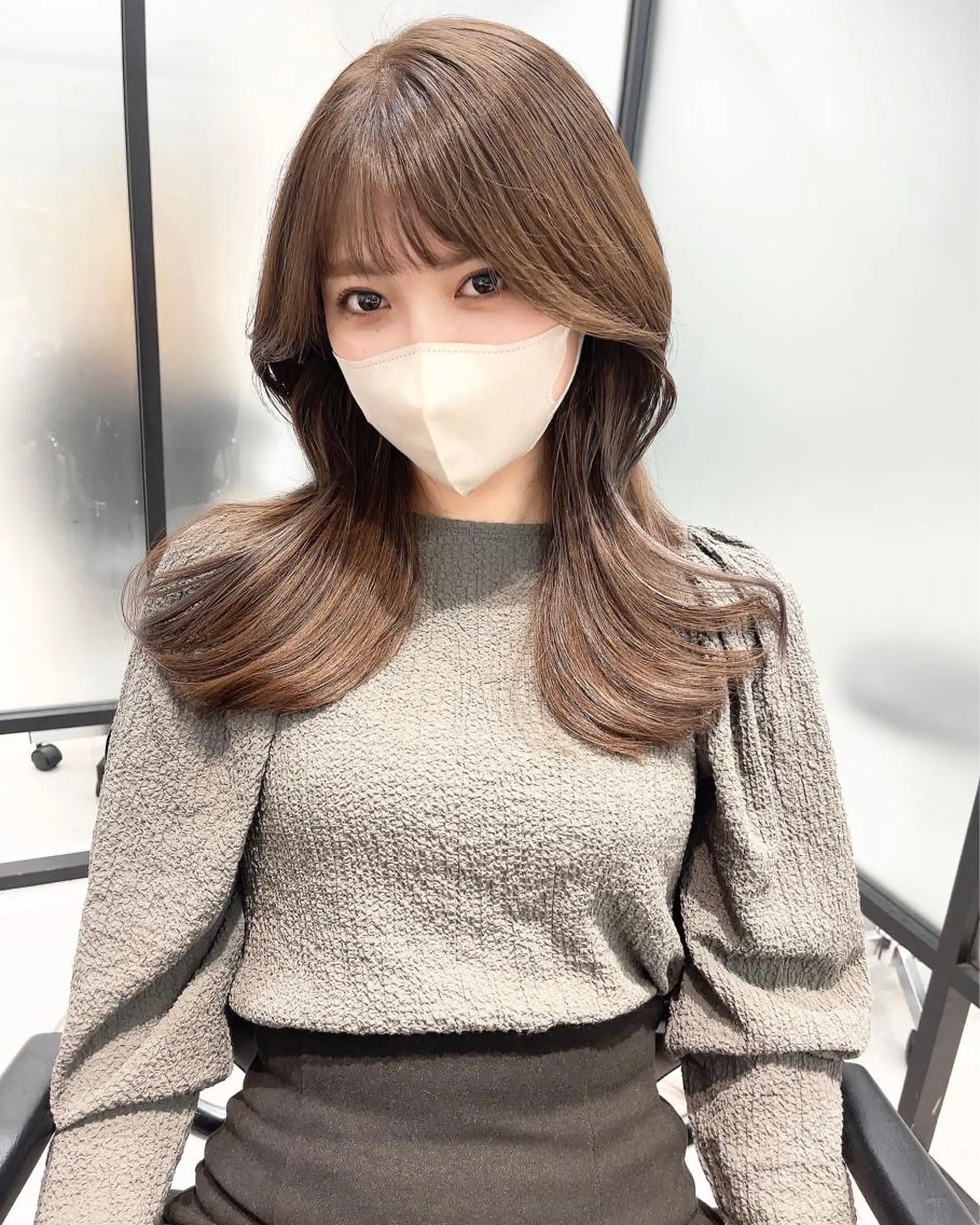 セミロング カット ヘアカラー トリートメント 韓国レイヤーカット 髪質改善▫️水野有真のヘアスタイル