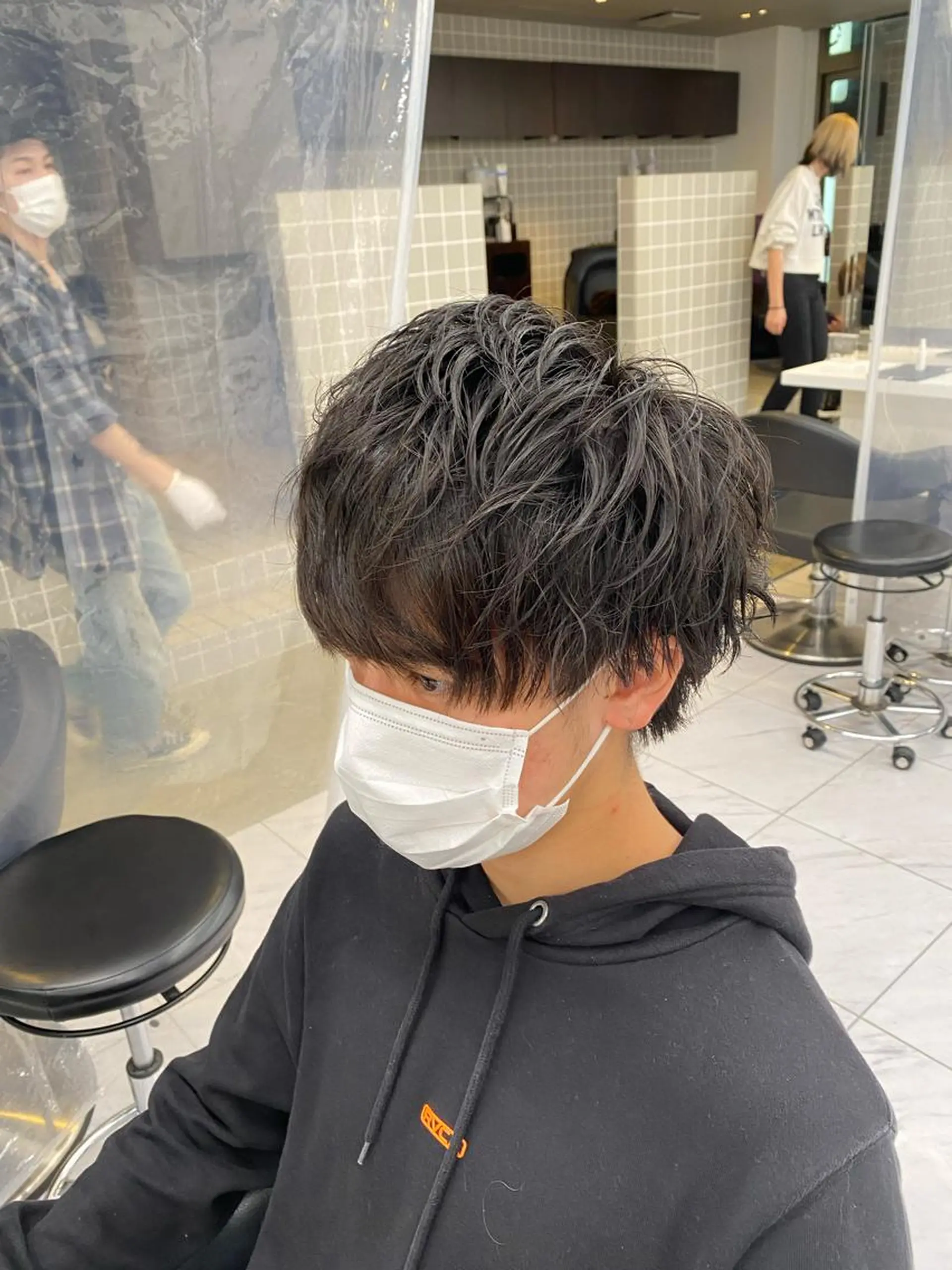 ミディアム パーマ ヘアアレンジ メンズ メンズ特化 水口湧太のヘアスタイル