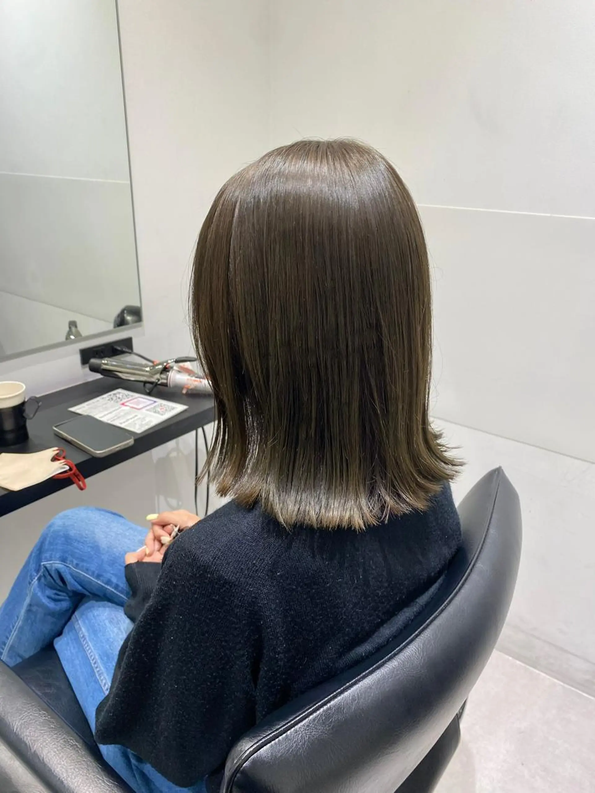 ミディアム カラー パーマ ヘアアレンジ メンズ キッズ ネイル マツエク・マツパ アイブロウ 髪質改善水素TR× レイヤーカット/熊澤のヘアスタイル