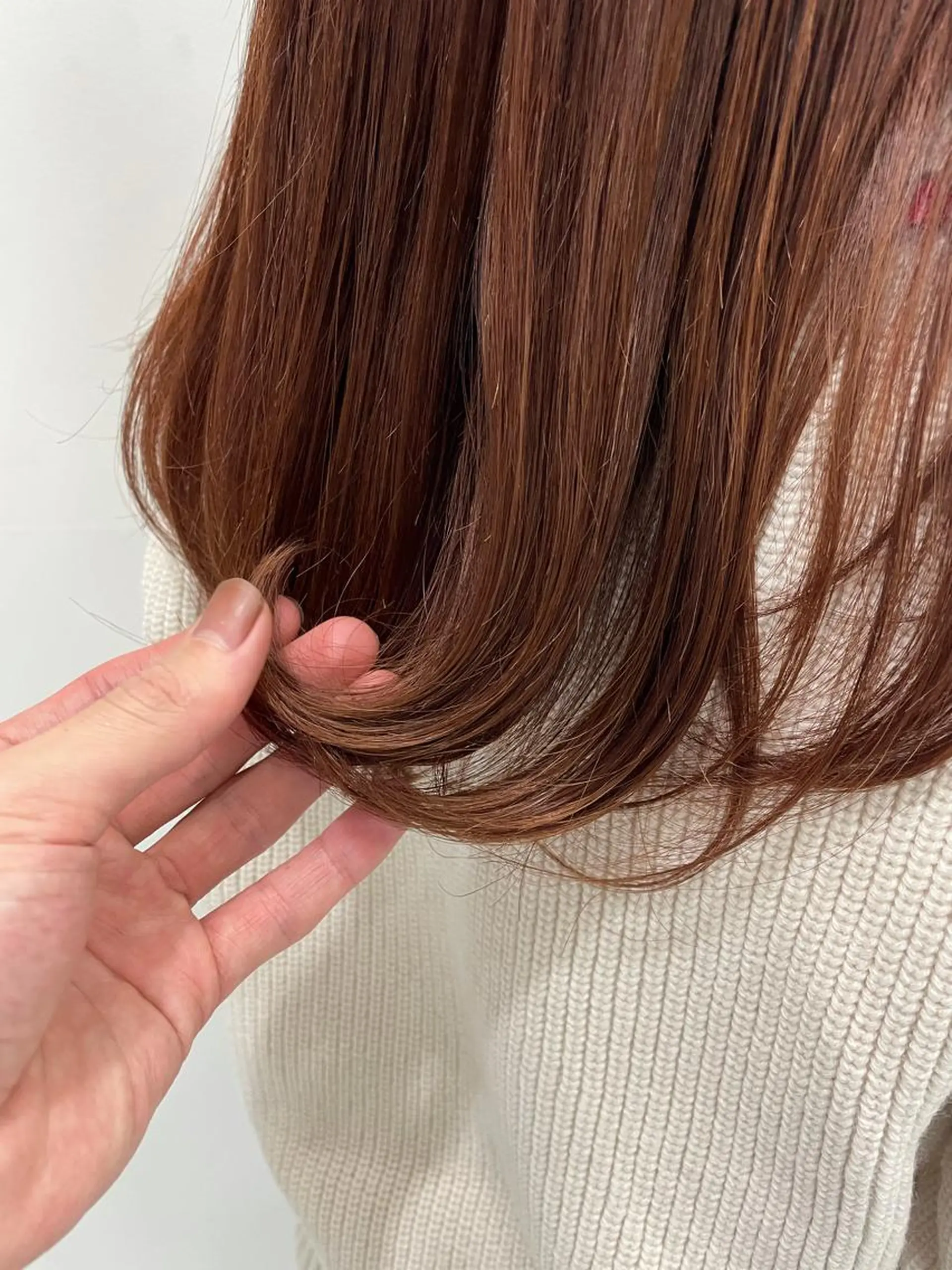 ロング カラー ブリーチ ブラウンカラー ブリーチなしカラー オレンジ オレンジブラウン 今だけカット無料✨ 表参道美容師　井出光のヘアスタイル