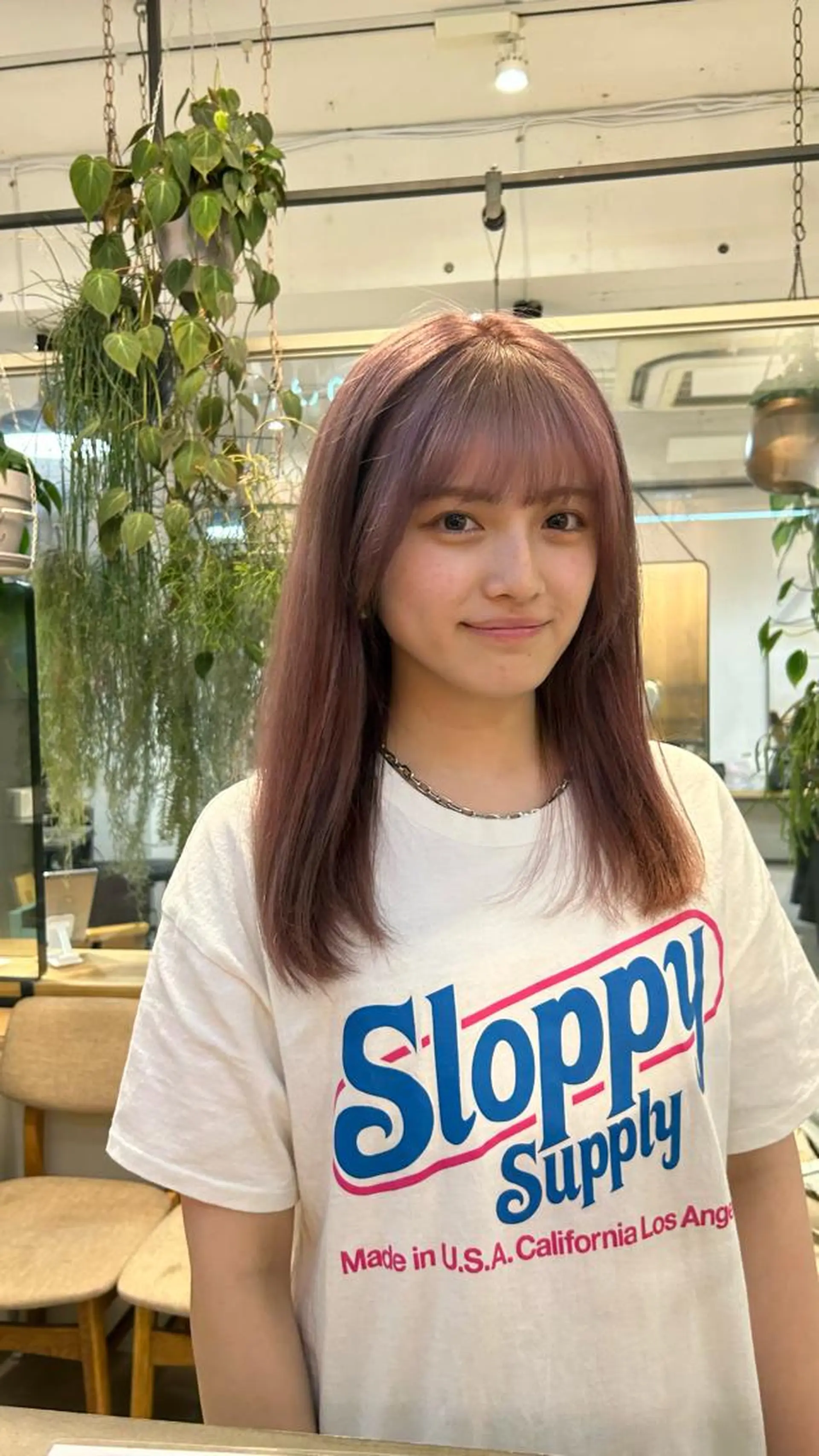 ミディアム カラー ベージュカラー ピンクカラー ピンクベージュ ヘアカラー じゅわっと暖色カラー 🍊Moemiのヘアスタイル