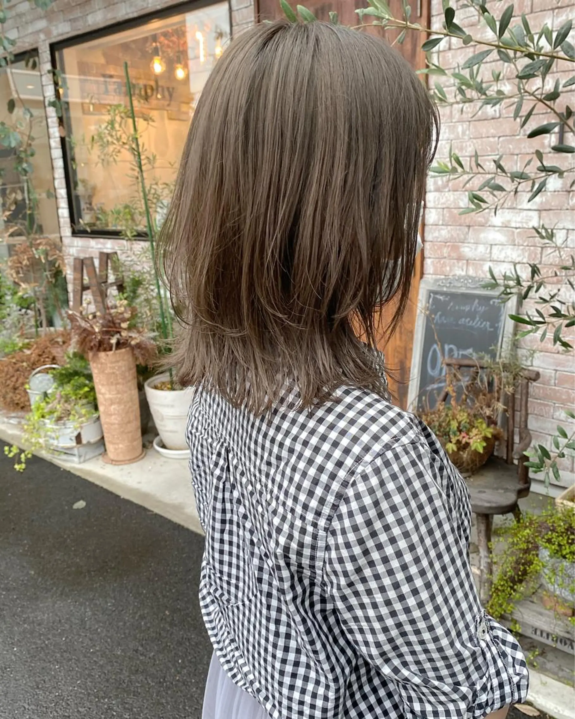 ミディアム カラー ブリーチ グレージュ カット ヘアカラー トリートメント 【浜松・豊橋】 ニシモトのヘアスタイル