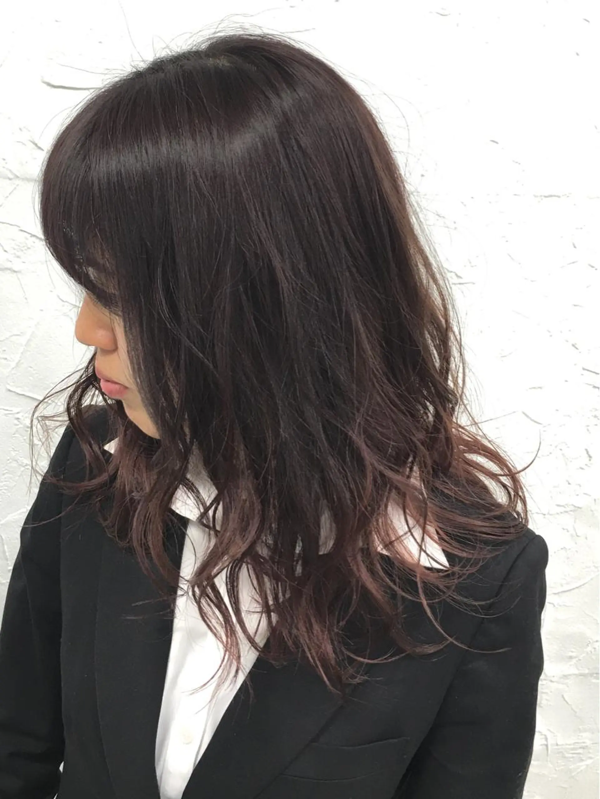 セミロング ヘアアレンジ アッシュ 大人垢抜け ダブルカラー【上野】のヘアスタイル