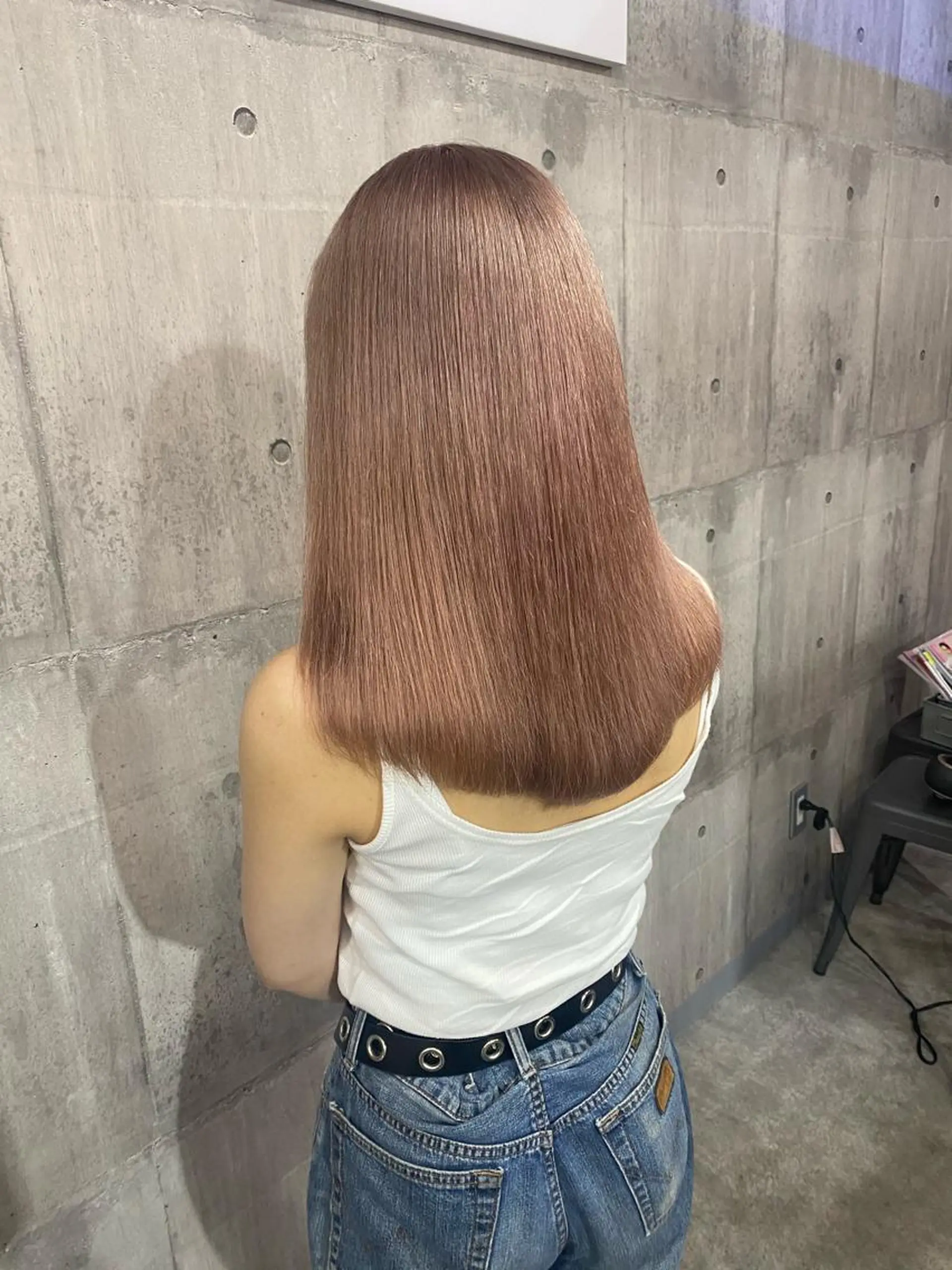 セミロング カラー ピンクカラー SHURI❤️‍🔥 中/韓mix ♡のヘアスタイル