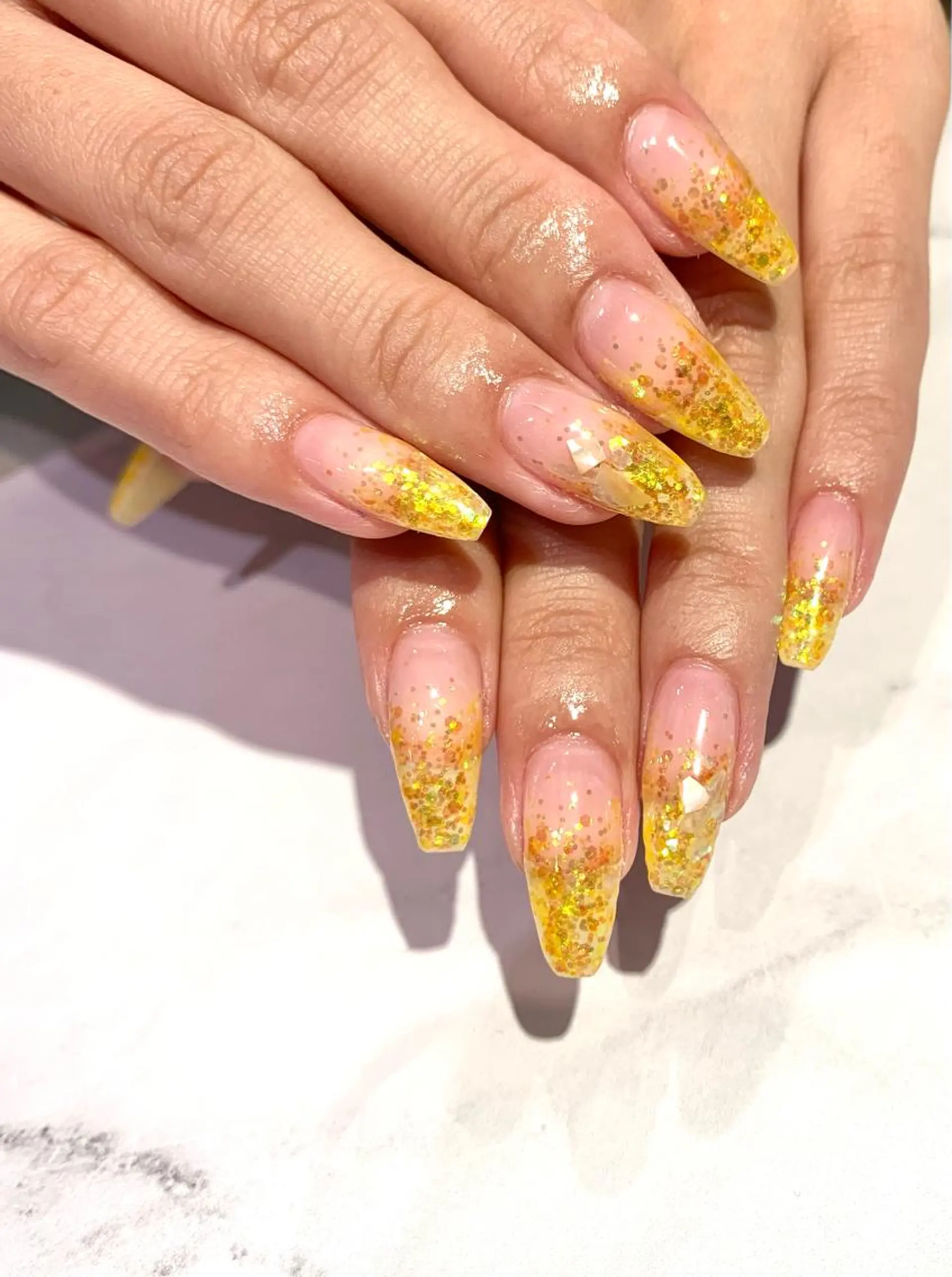 ネイル グラデーション ラメ(グリッター) ラメグラデーション 三村 綾のマツエク・マツパデザイン