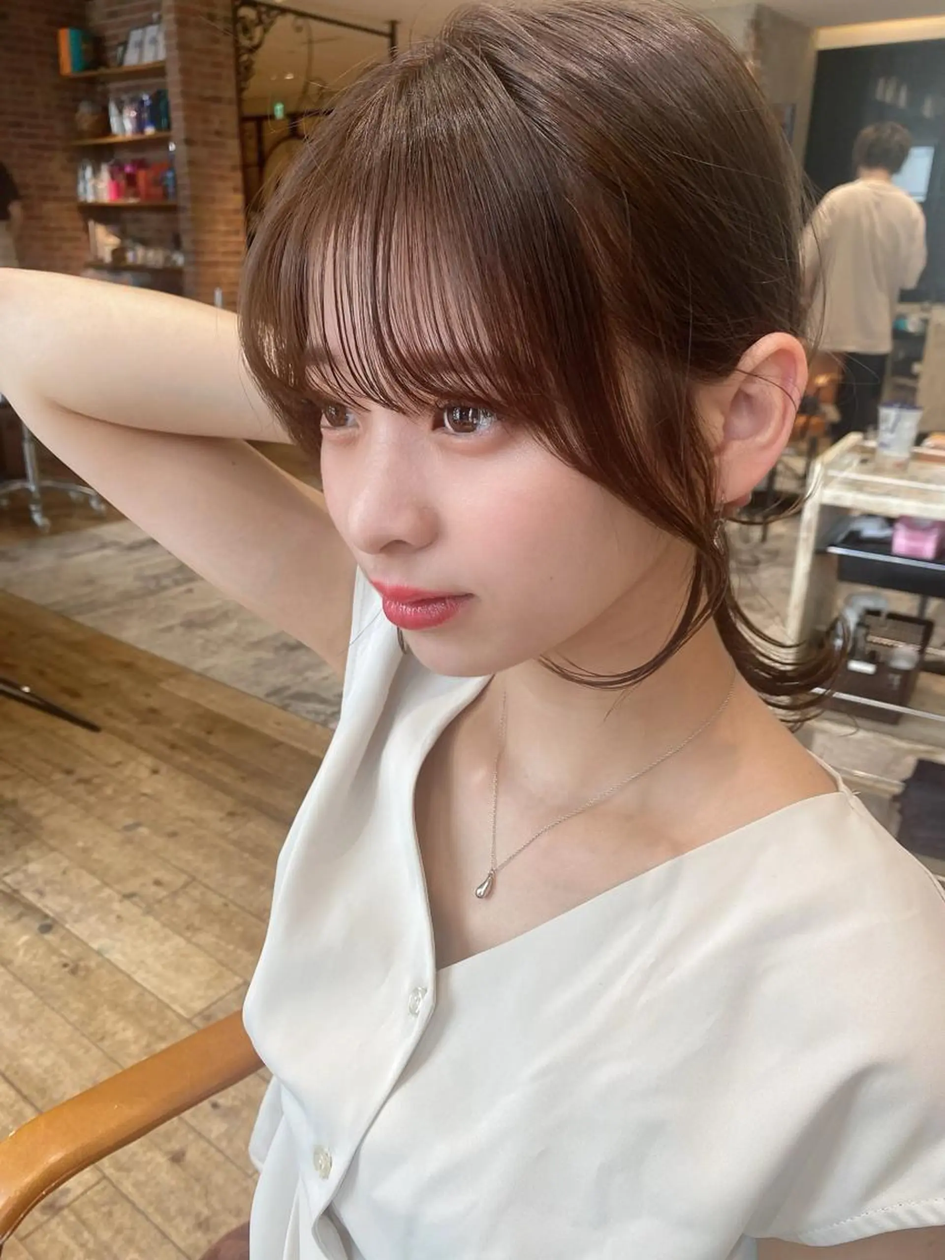 セミロング カラー ベージュカラー ブラウンカラー ブラウンベージュ くびれヘア 顔周りカット カット ヘアカラー トリートメント 顔周り/くびれヘア 韓国ヘア💕風間るなのヘアスタイル