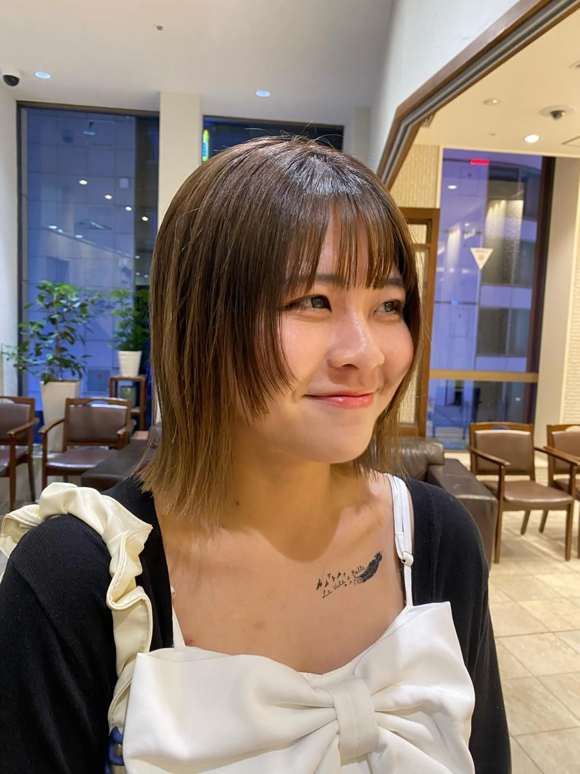 ショート 切りっぱなしボブ ボブ 顔まわりレイヤー レイヤーカット 栗原 瑞稀のヘアスタイル