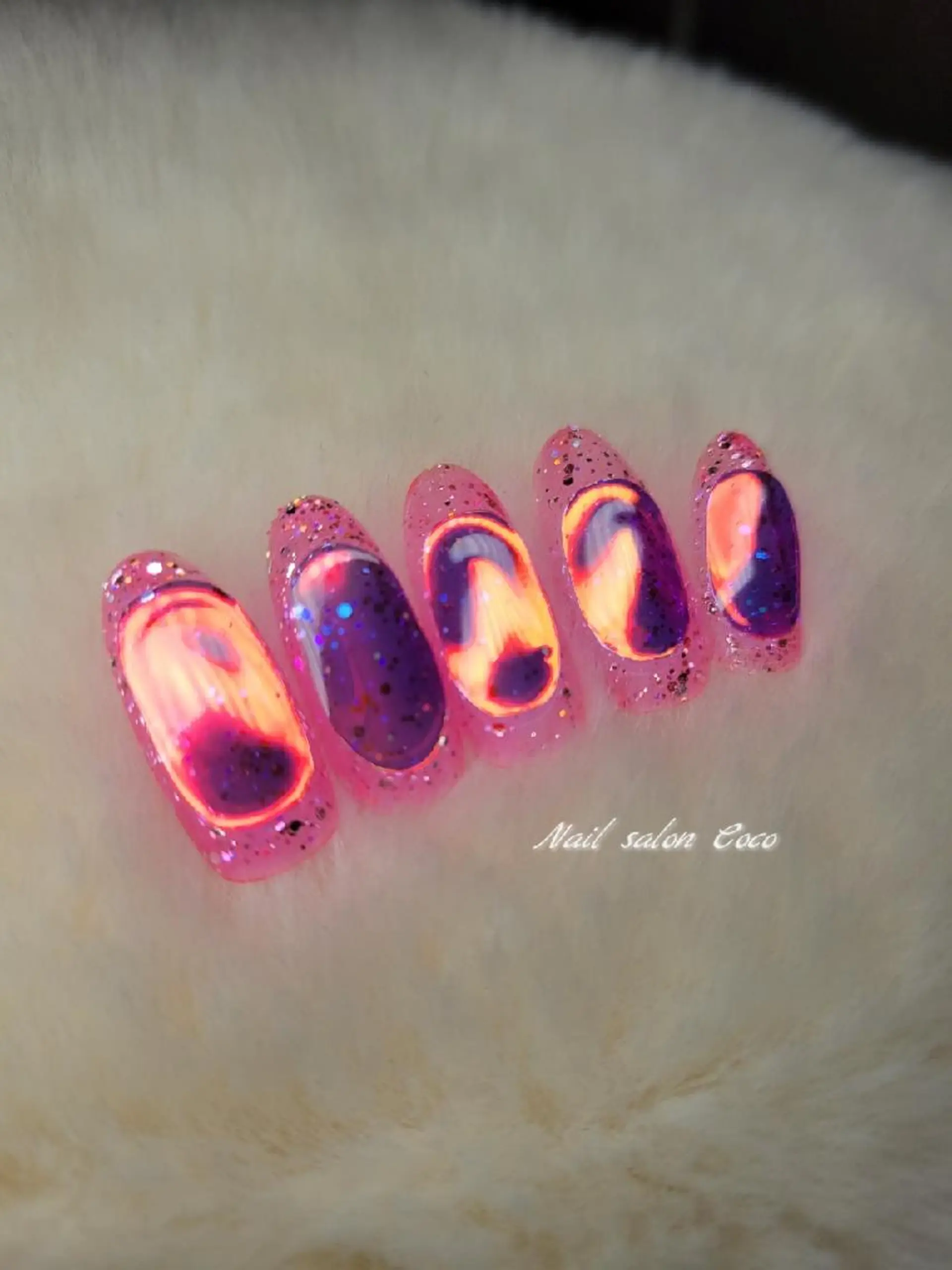 ネイル 氷ネイル・うるうるネイル 韓国ネイル ハンドネイル Nail salon Coco所属・Nail salon Coco【溝の口駅】のネイルデザイン