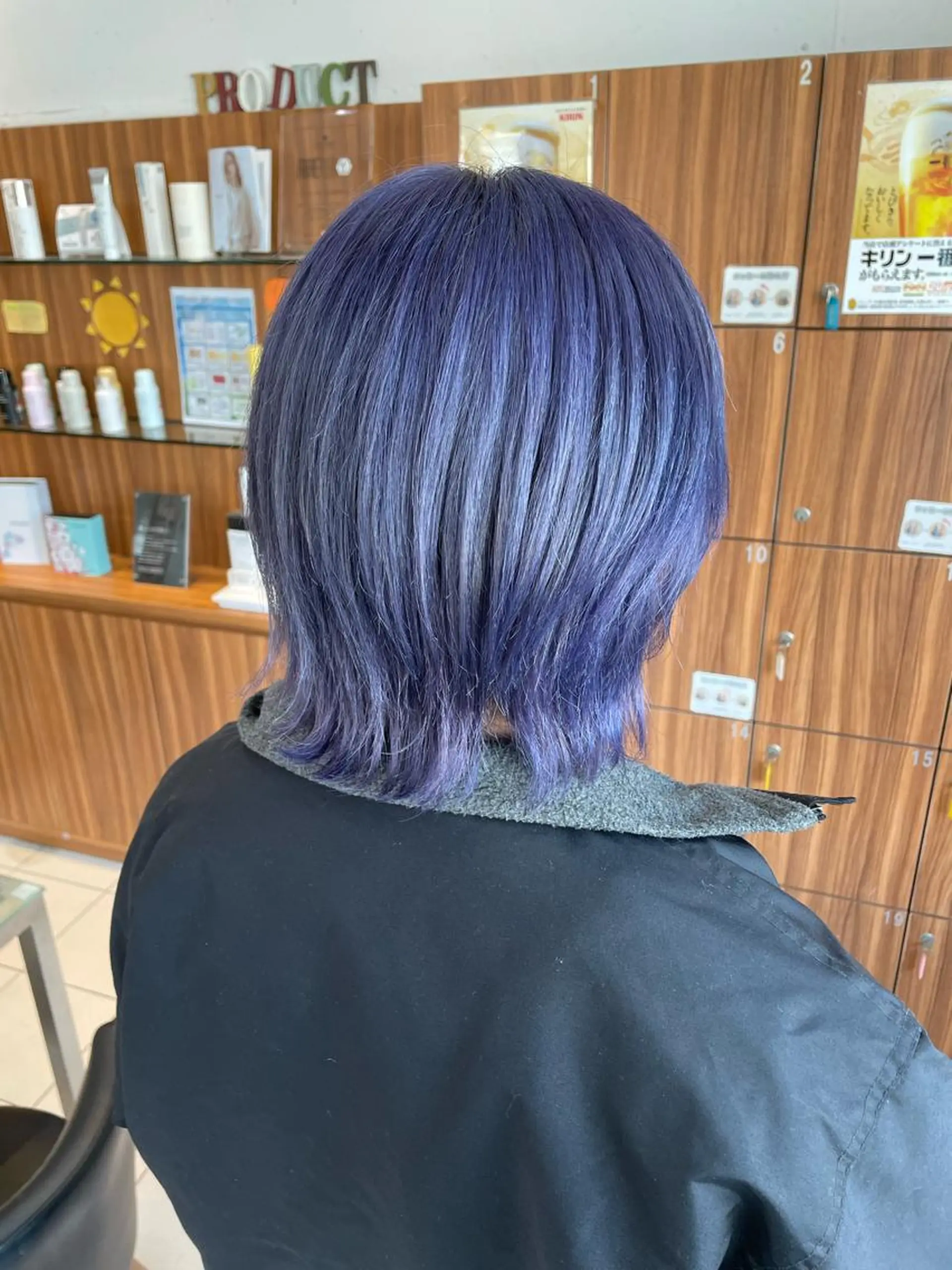 ショート カラー ブルーカラー ブルーラベンダー ラベンダーカラー share salon JAM 町田 A-MIX bldg ジャム】所属・🤍🪄韓国風束間 マツパ　ゆうか💜のマツエク・マツパデザイン