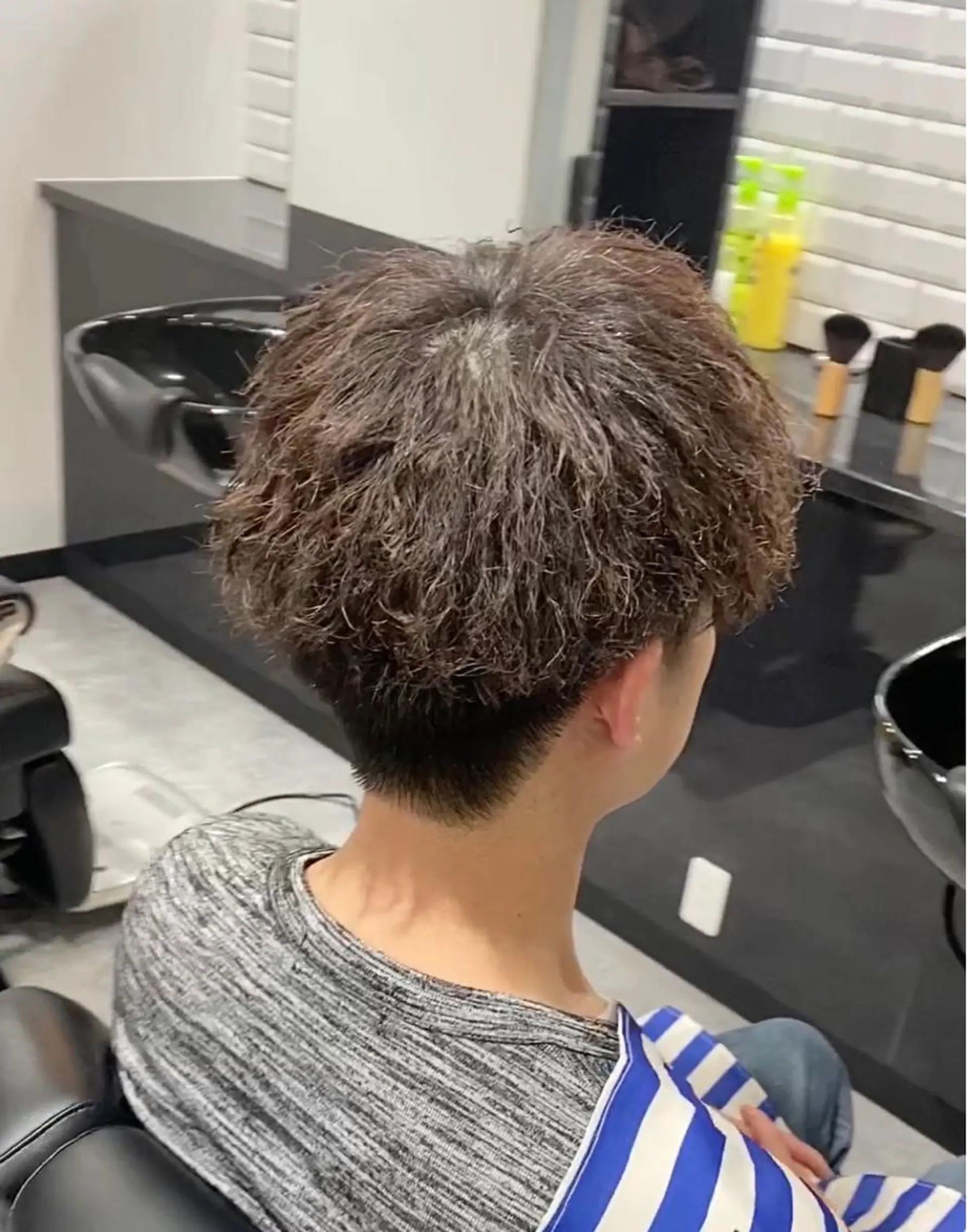 ショート パーマ メンズ マッシュ メンズパーマ ツイストスパイラルパーマ アッシュ スパイラルパーマ パーマ 前田賢生 ご新規様はNGのヘアスタイル