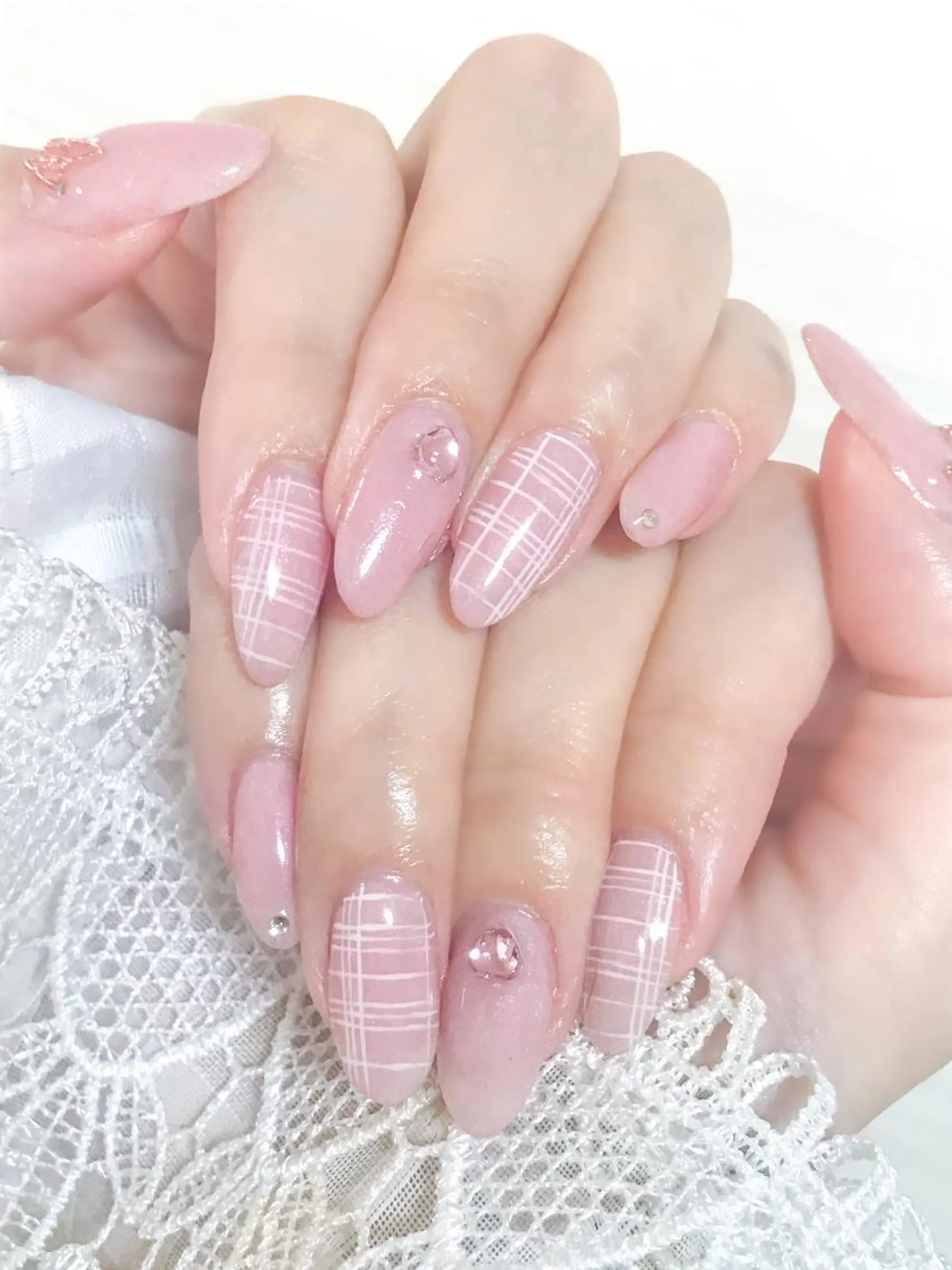 ネイル ガーリー ピンク Nyanco Nailのネイルデザイン