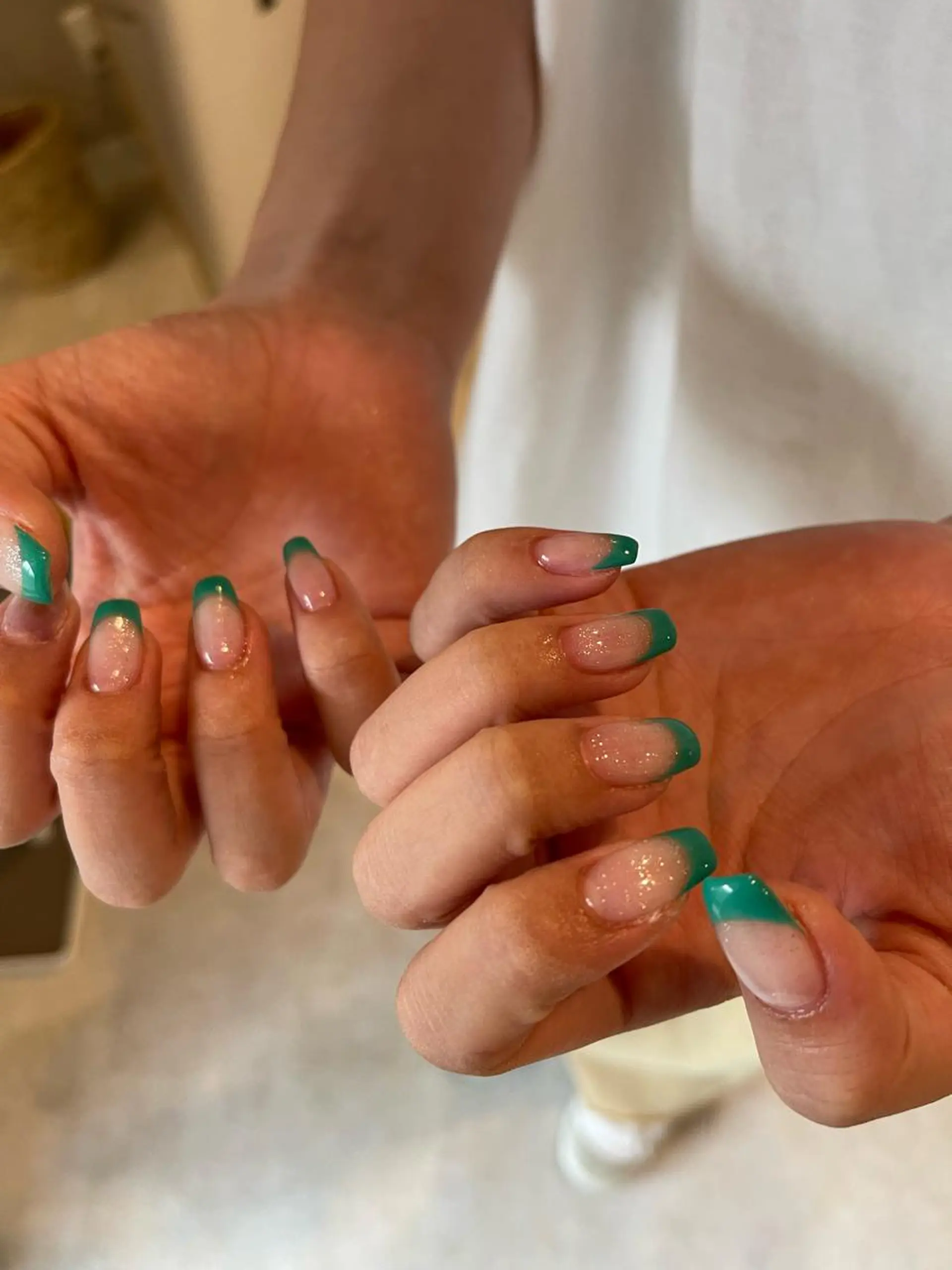 ネイル クリアネイル フレンチネイル ラメ(グリッター) ハンドネイル Nail salon Ammy所属・Ammy_ shioのネイルデザイン