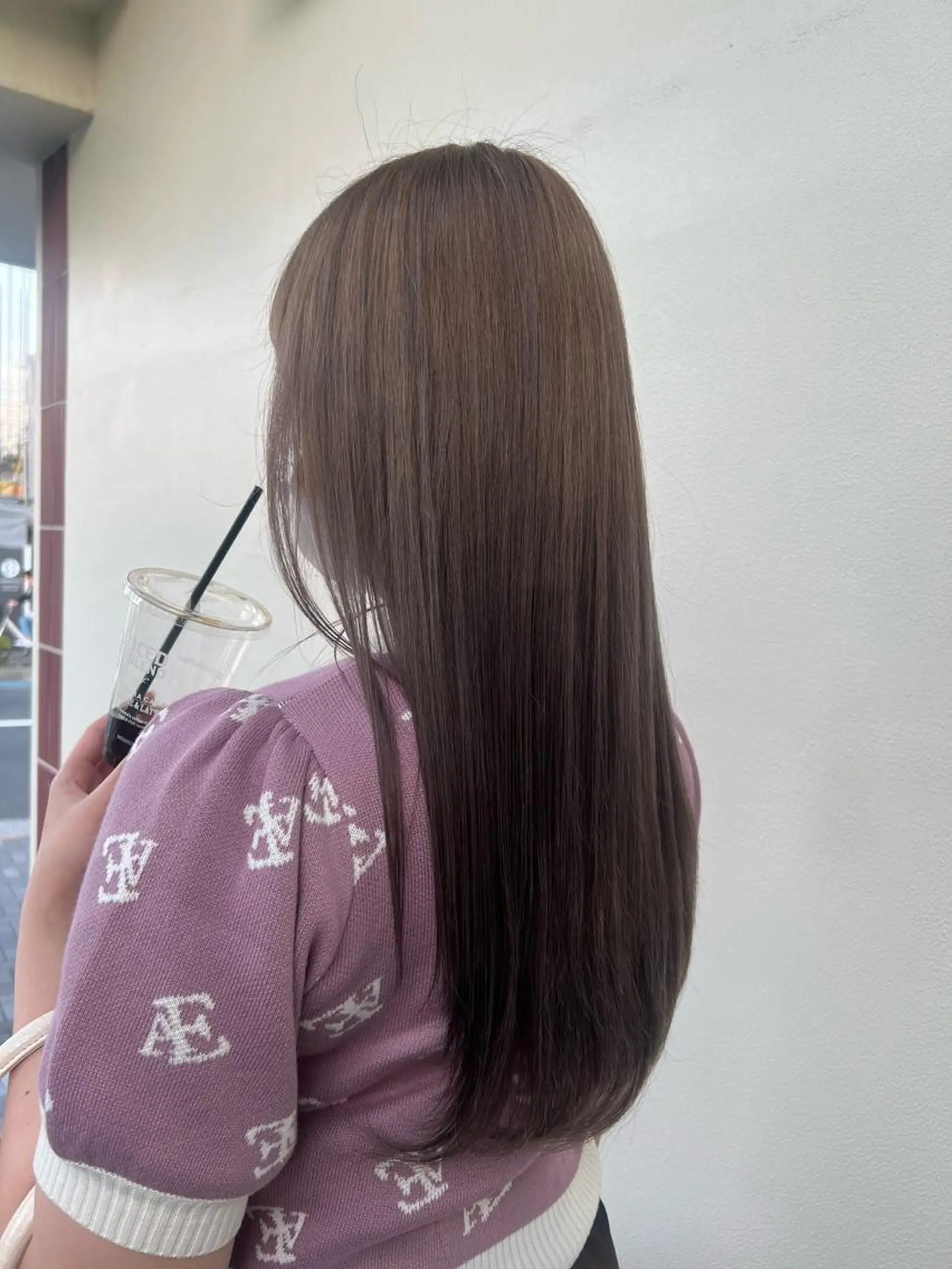 ロング カラー ブリーチ グレージュ ミルクティーグレージュ ヘアカラー トリートメント かわの ももな 💜ྀིのヘアスタイル