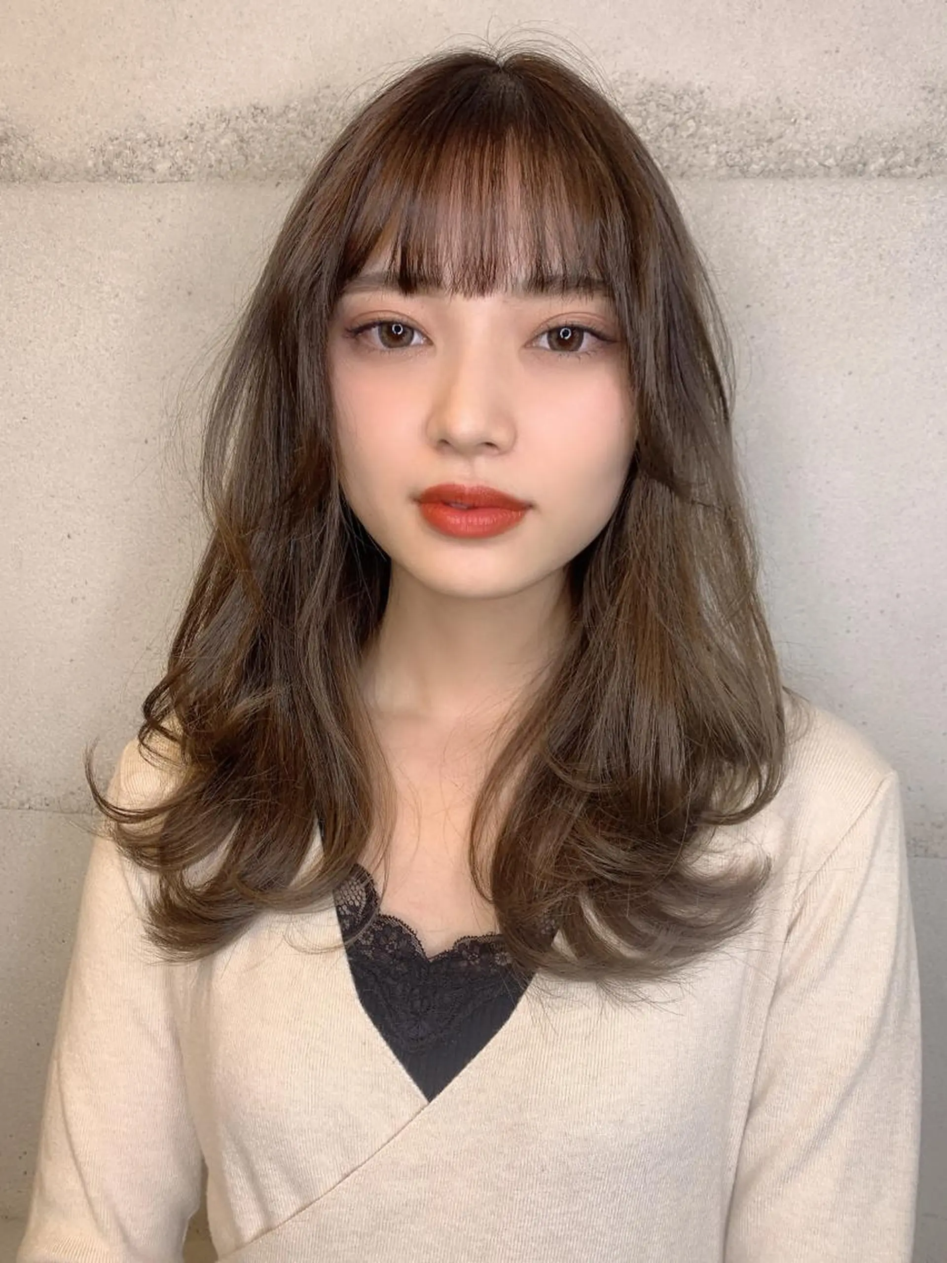 ミディアム カラー 透明感/オリーブ/ グレージュ/YUKAのヘアスタイル