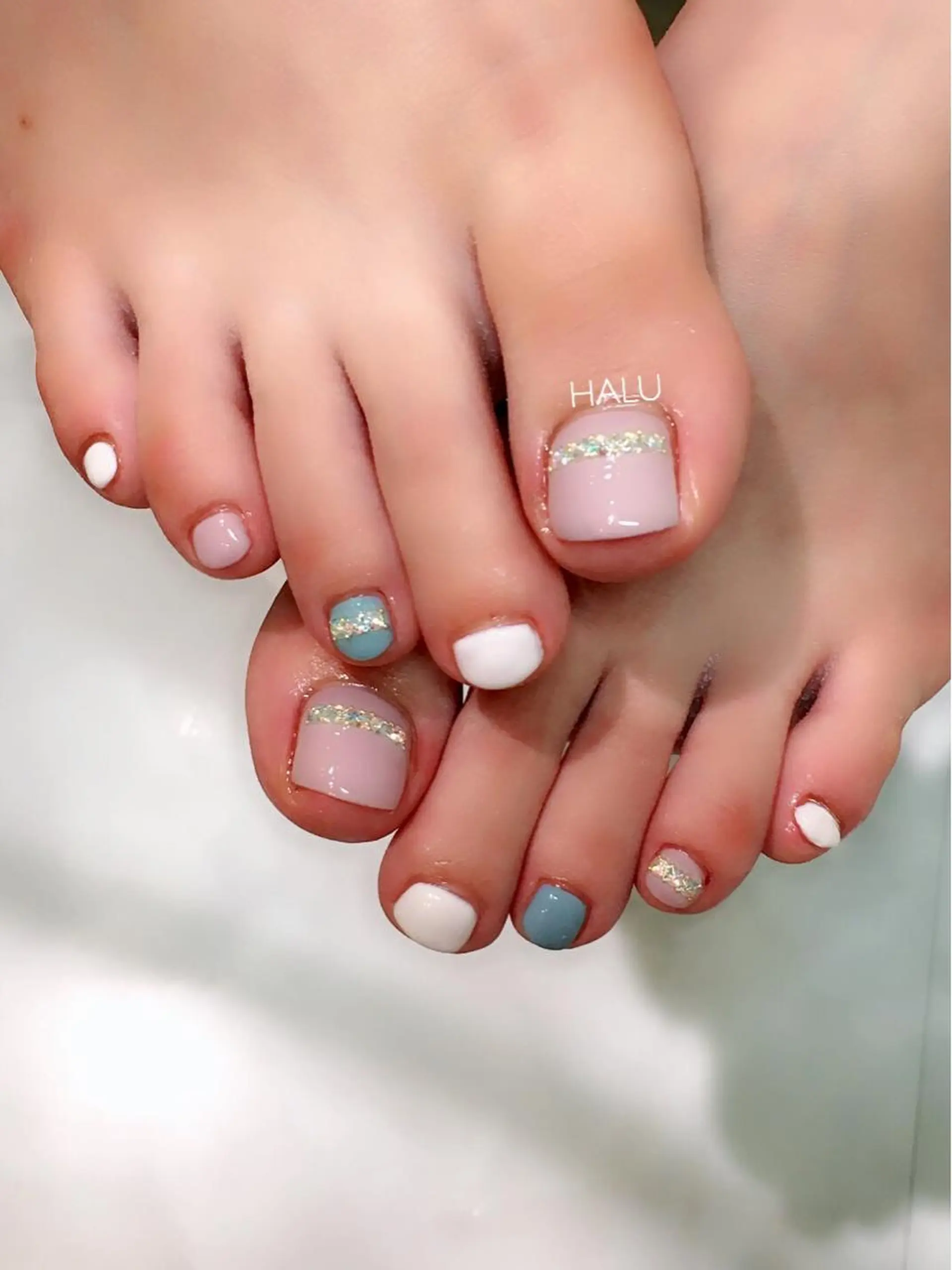 ネイル パステルネイル シンプルネイル ストーンネイル HALU ハルのネイルデザイン