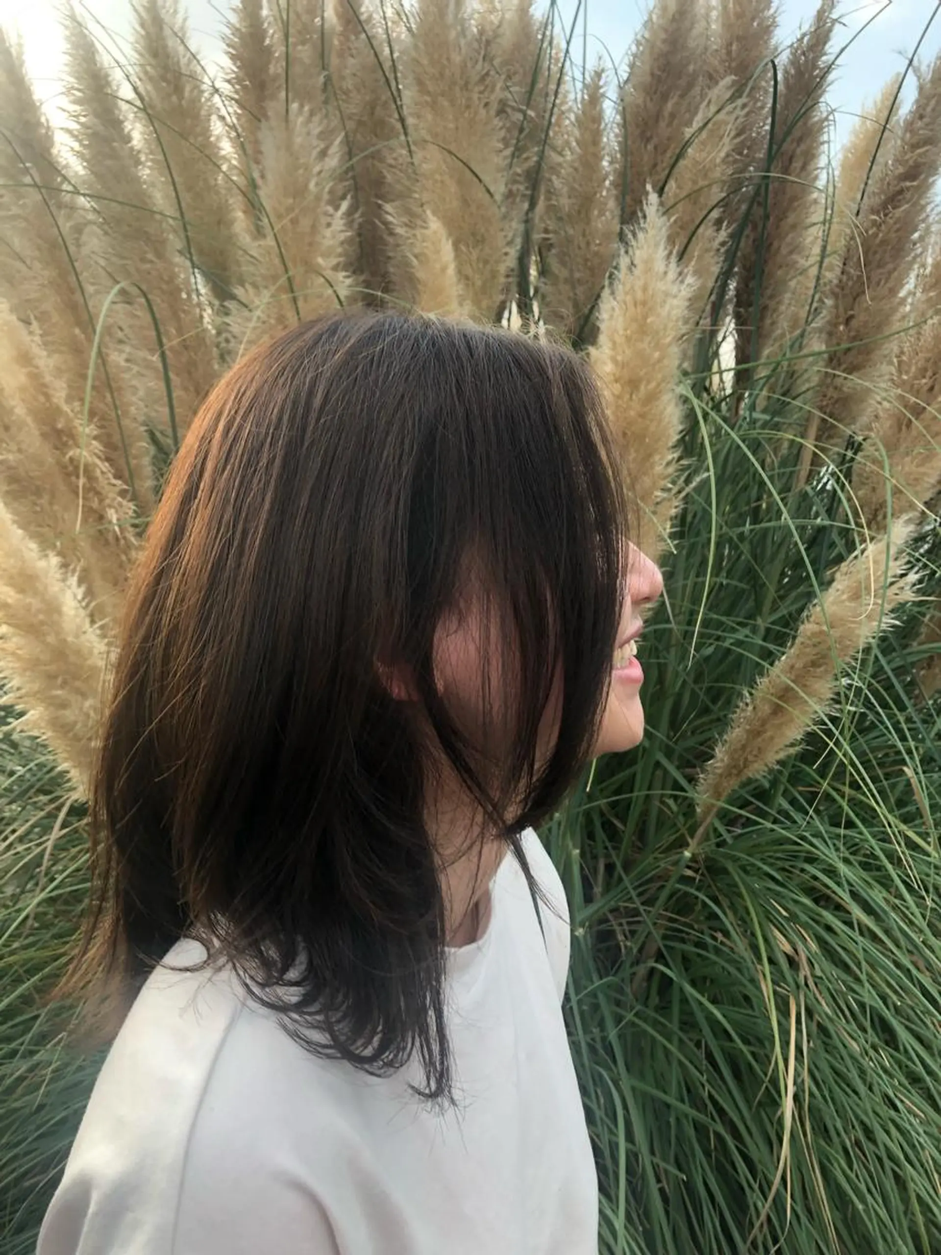 ミディアム カラー ベージュカラー ブリーチ 透明感カラー ブリーチなしカラー 桑原 菜摘のヘアスタイル