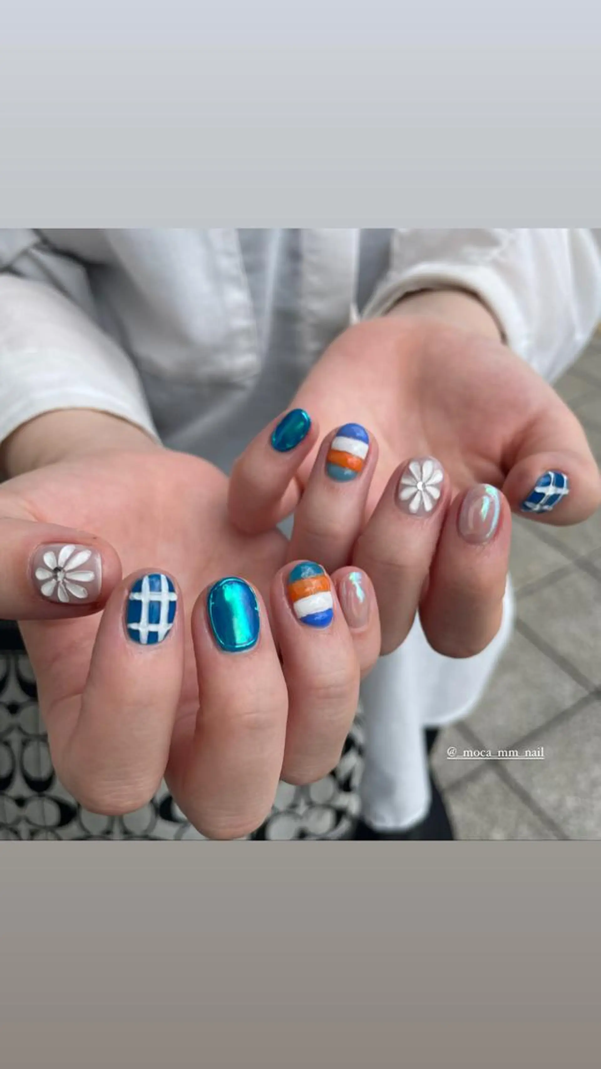 ネイル 夏ネイル moca心斎橋所属・˚✧⁺⭐︎༚moca miyuu⁎⁺˳✧༚のネイルデザイン