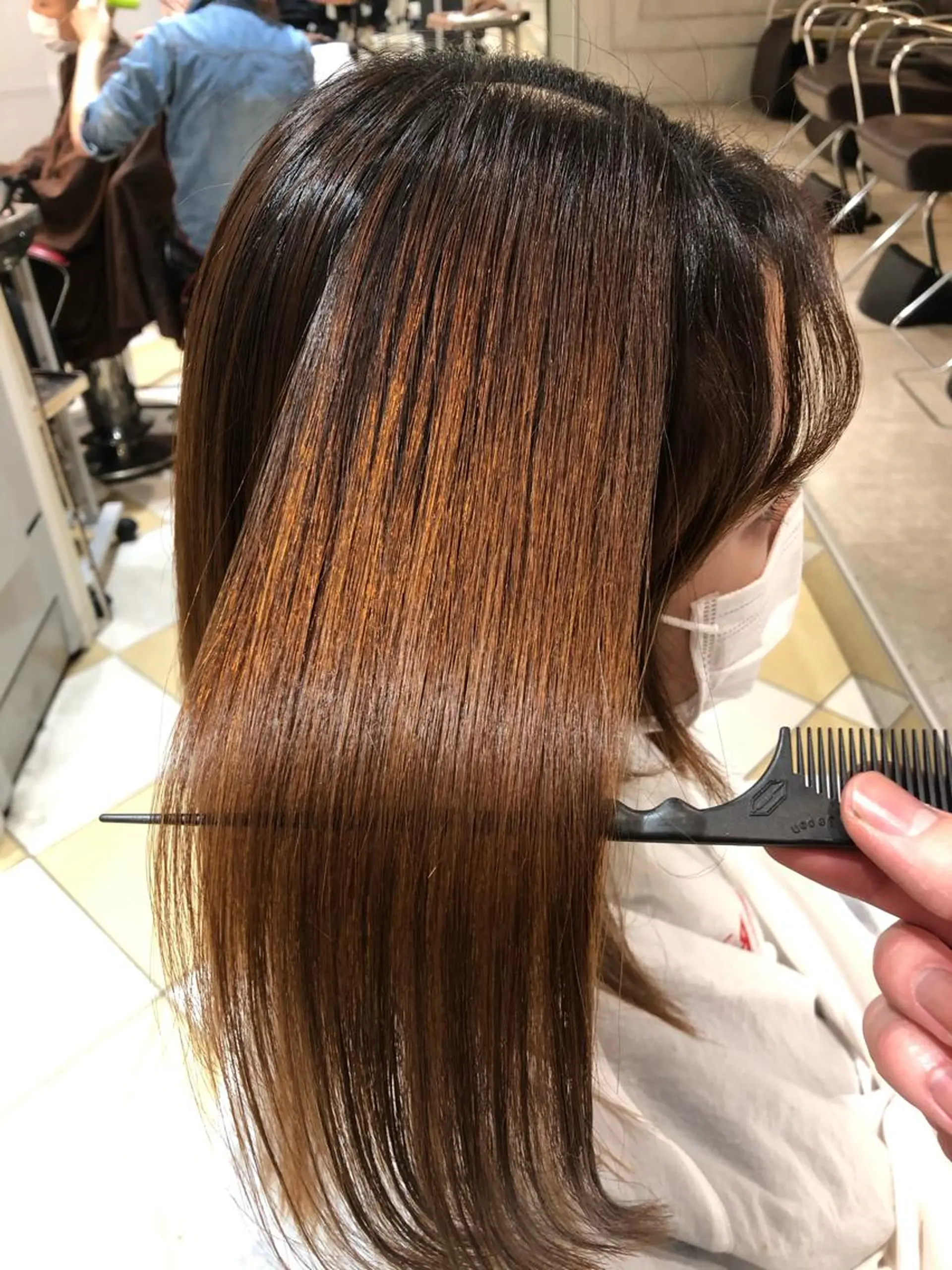 ミディアム カット ヘアカラー 縮毛矯正 トリートメント 國分 利成のヘアスタイル