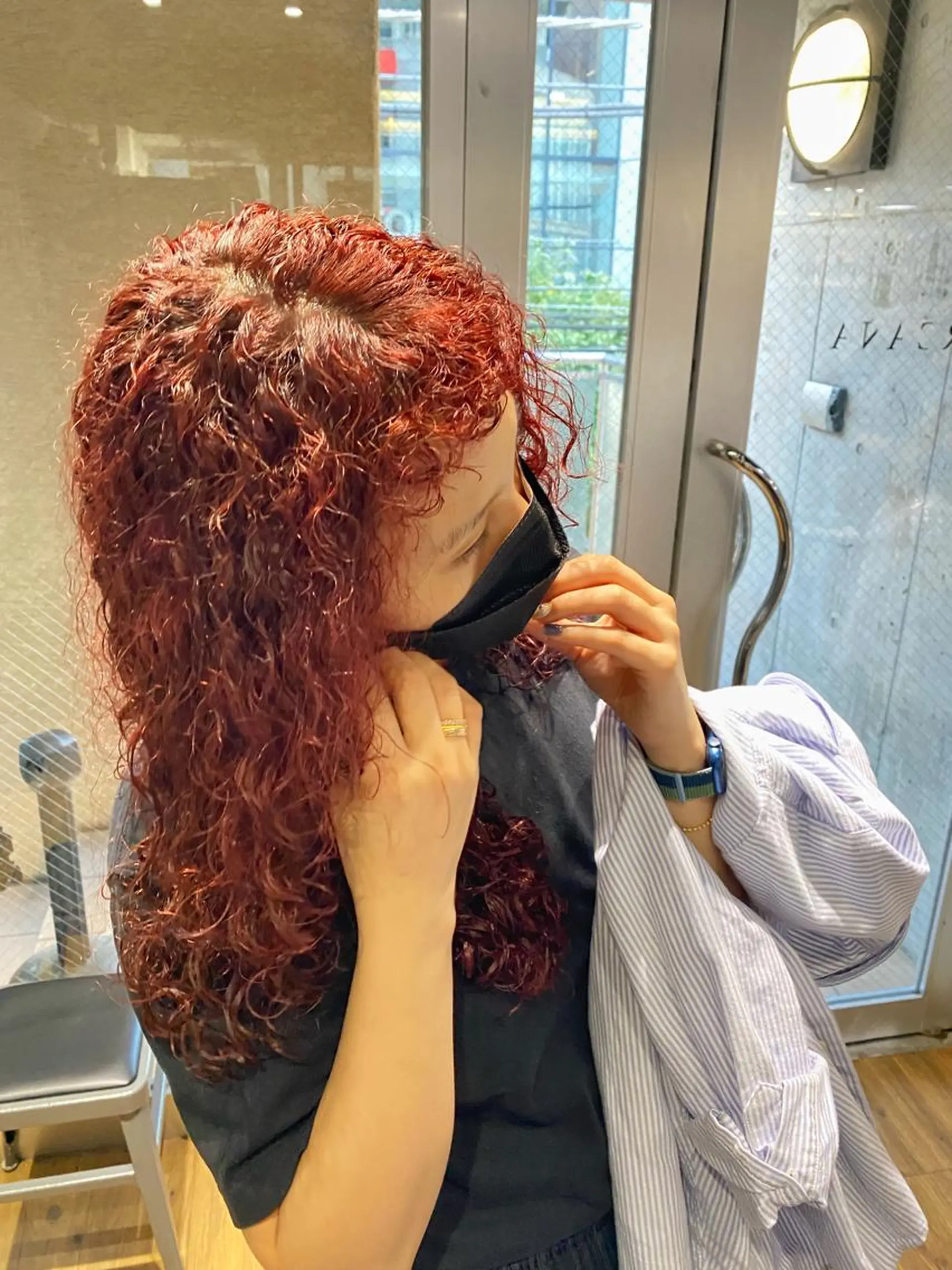 ロング カット パーマ ハイトーンNo.1✨ パーマ✨イマイタツヤのヘアスタイル