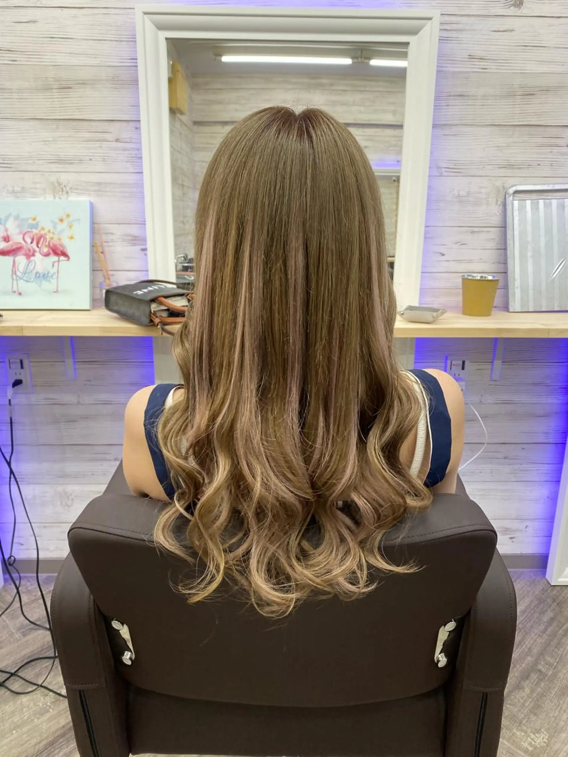 セミロング カラー ヘアアレンジ ショートボブ 編み込みエクステ シールエクステ セミロングパーマ バレイヤージュ LAVENDIA Azabu所属・LAVENDIA 初音のヘアスタイル