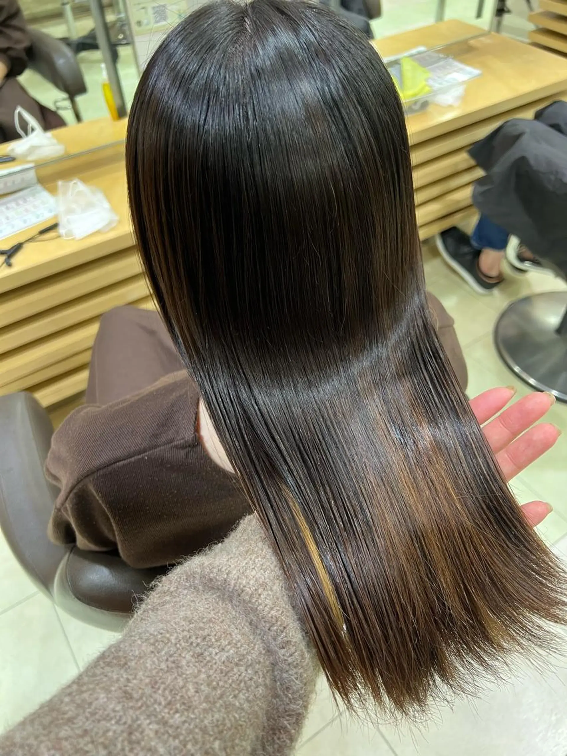 ロング パーマ 酸性ストレート ストレートパーマ チャンモリパーマ/韓 国/Minami🦋のヘアスタイル