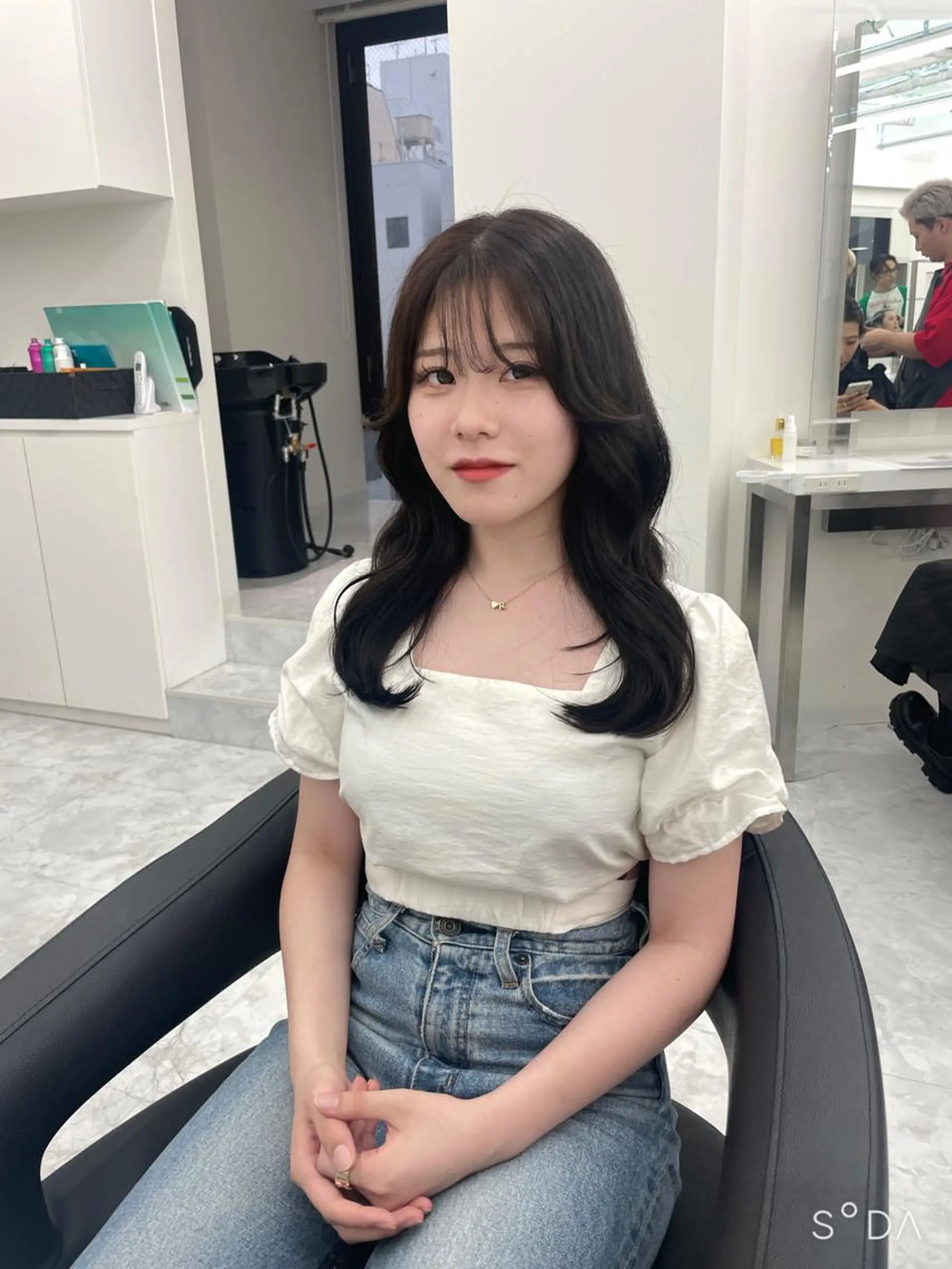 セミロング ヘアカラー MOE 福岡韓国ヘア✧︎のヘアスタイル