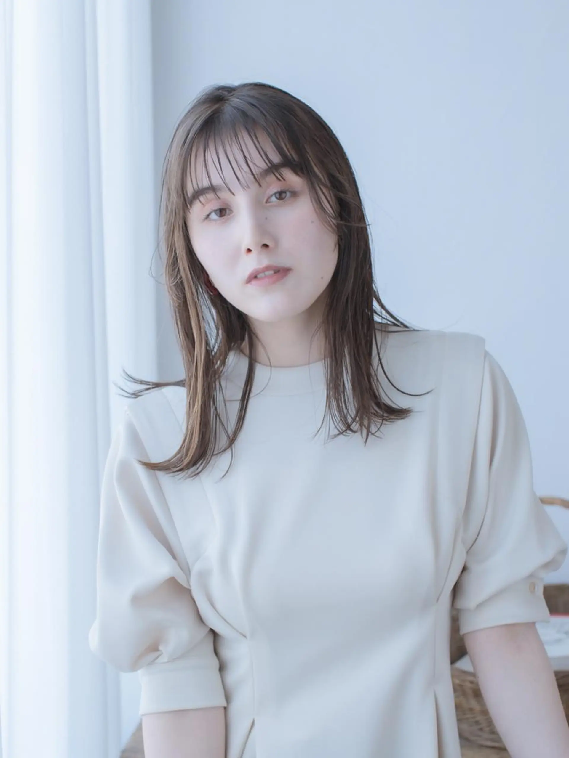 ミディアム ヘアカラー くろだ ちはるのヘアスタイル