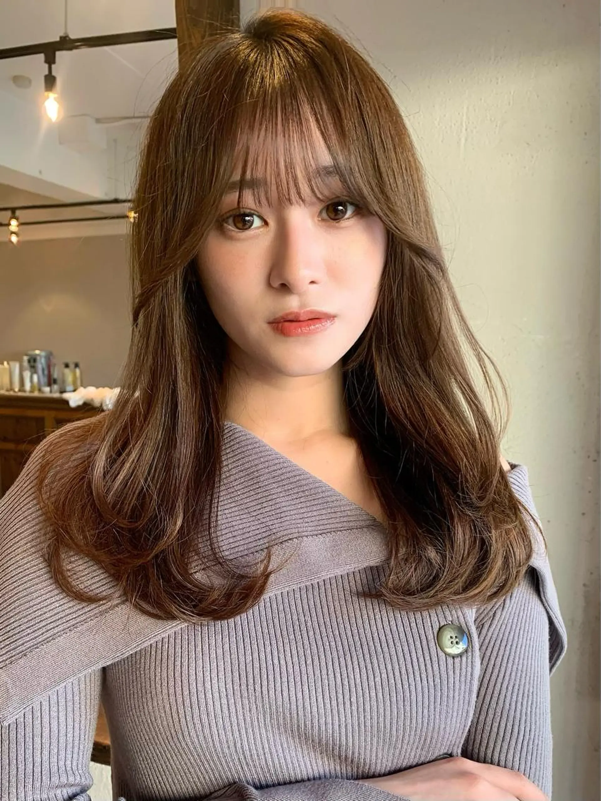 ロング カラー ヘアカラー トリートメント ヘアセット 透明感/オリーブ/ グレージュ/YUKAのヘアスタイル