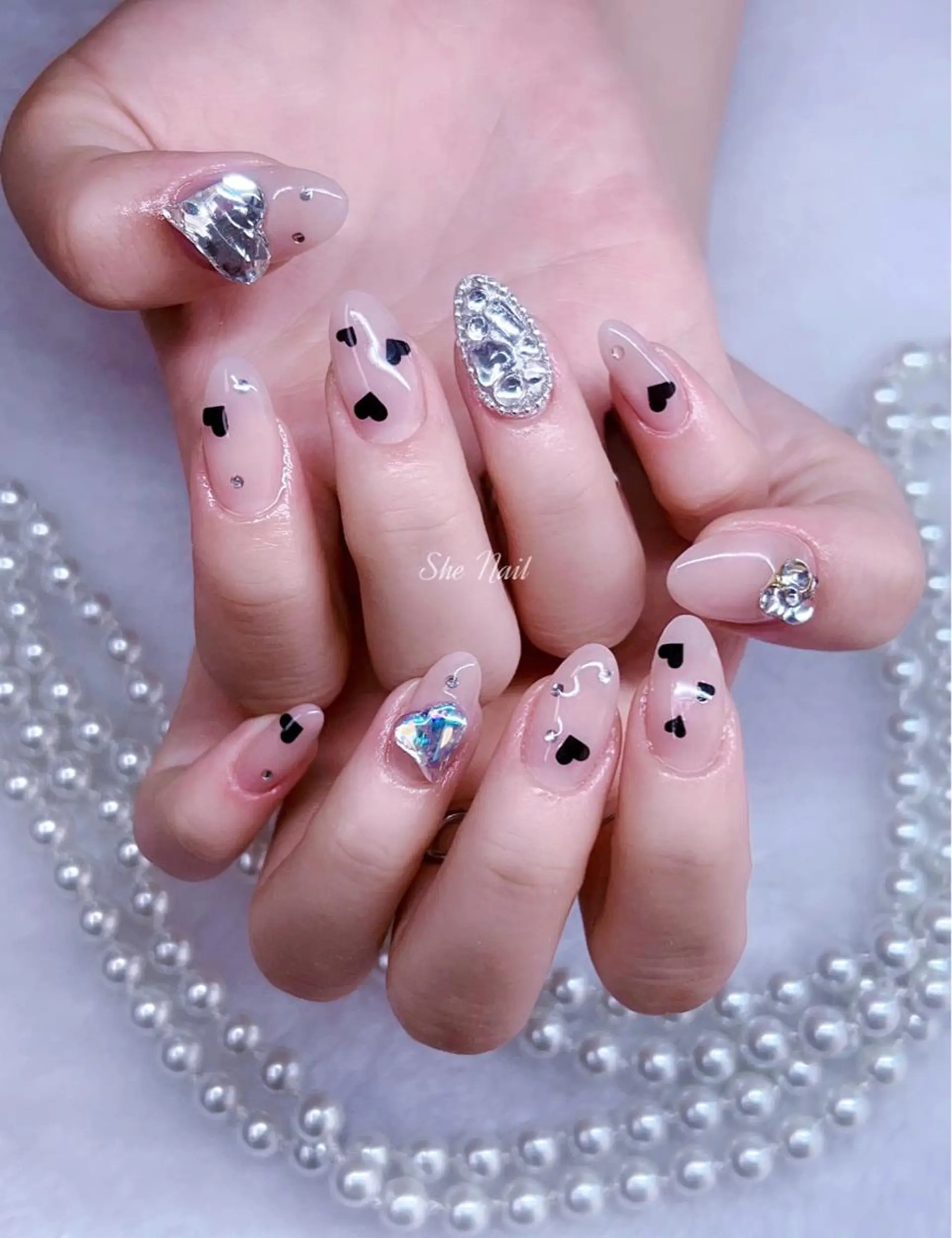 ネイル チークネイル 長さ出し マグネットネイル 持ち込み ワンカラーネイル ハンドネイル She   Nail所属・ISA_ BELLAのネイルデザイン