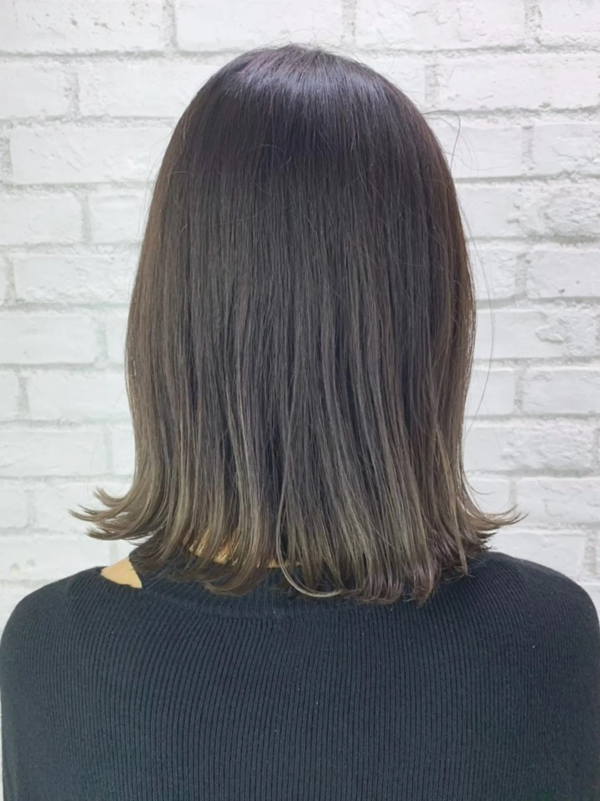 ミディアム カラー パーマ ヘアアレンジ ブラウンカラー ダークブラウン ボブ ITbyALBUM 中野店のヘアスタイル