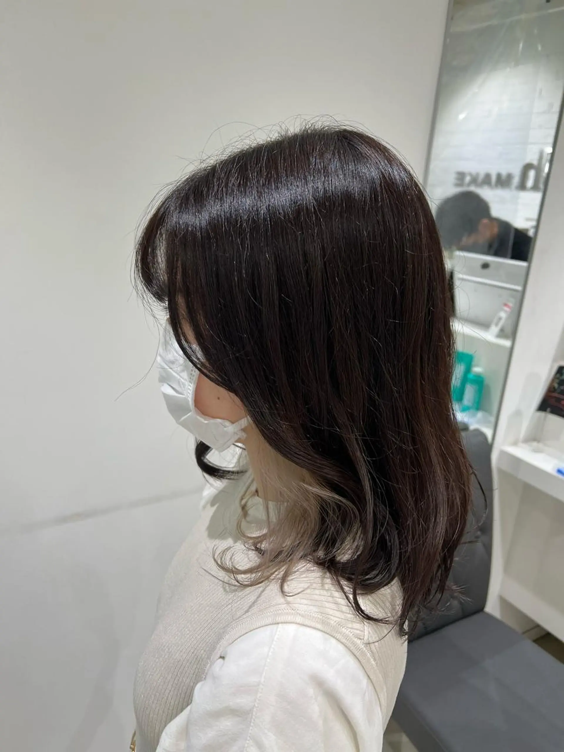セミロング カラー ベージュカラー ブラウンカラー ホワイトベージュ ヘアカラー トリートメント 【暖色カラー特化】 中山由梨のヘアスタイル