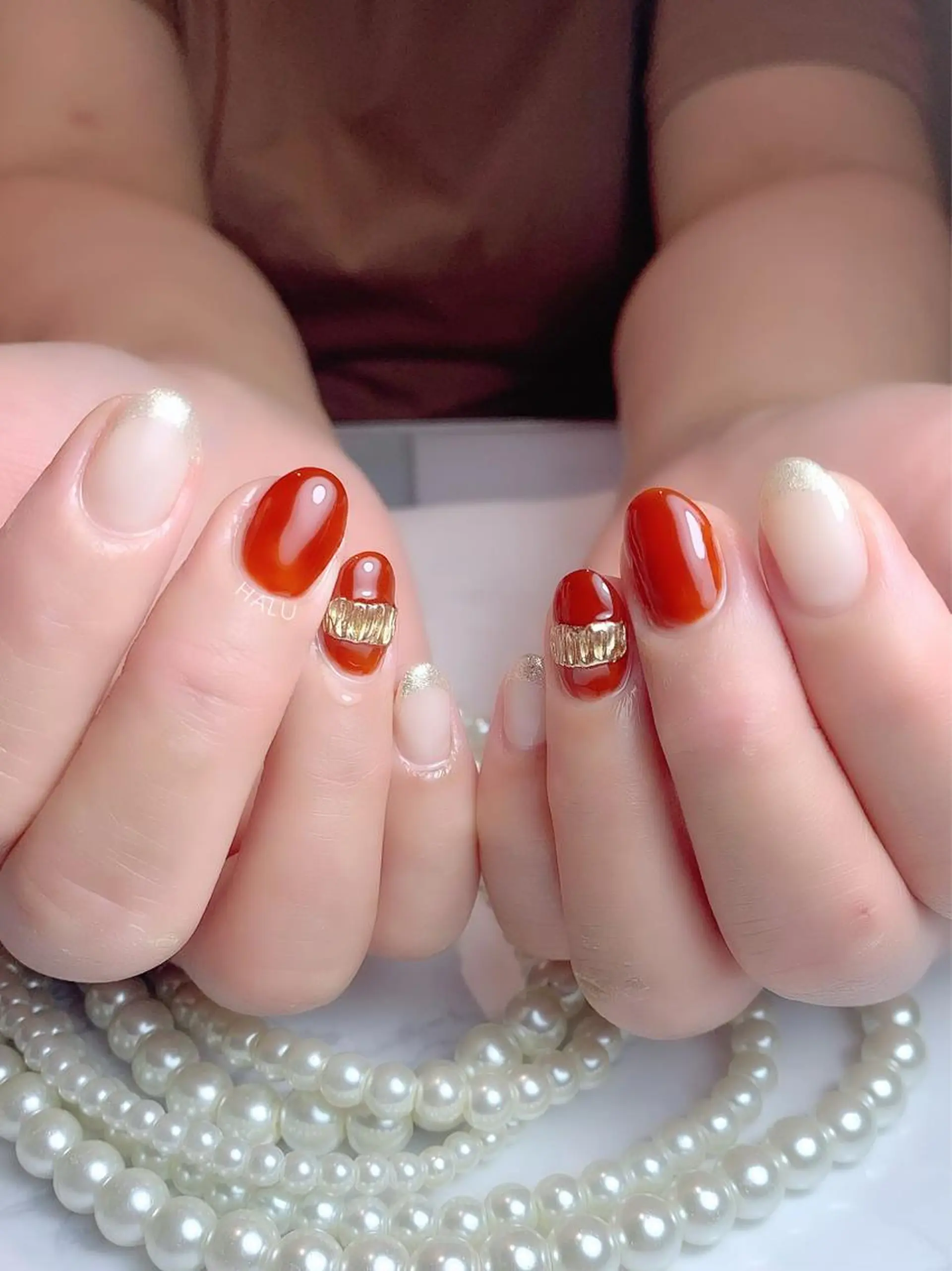 ネイル オレンジ HALU ハルのネイルデザイン