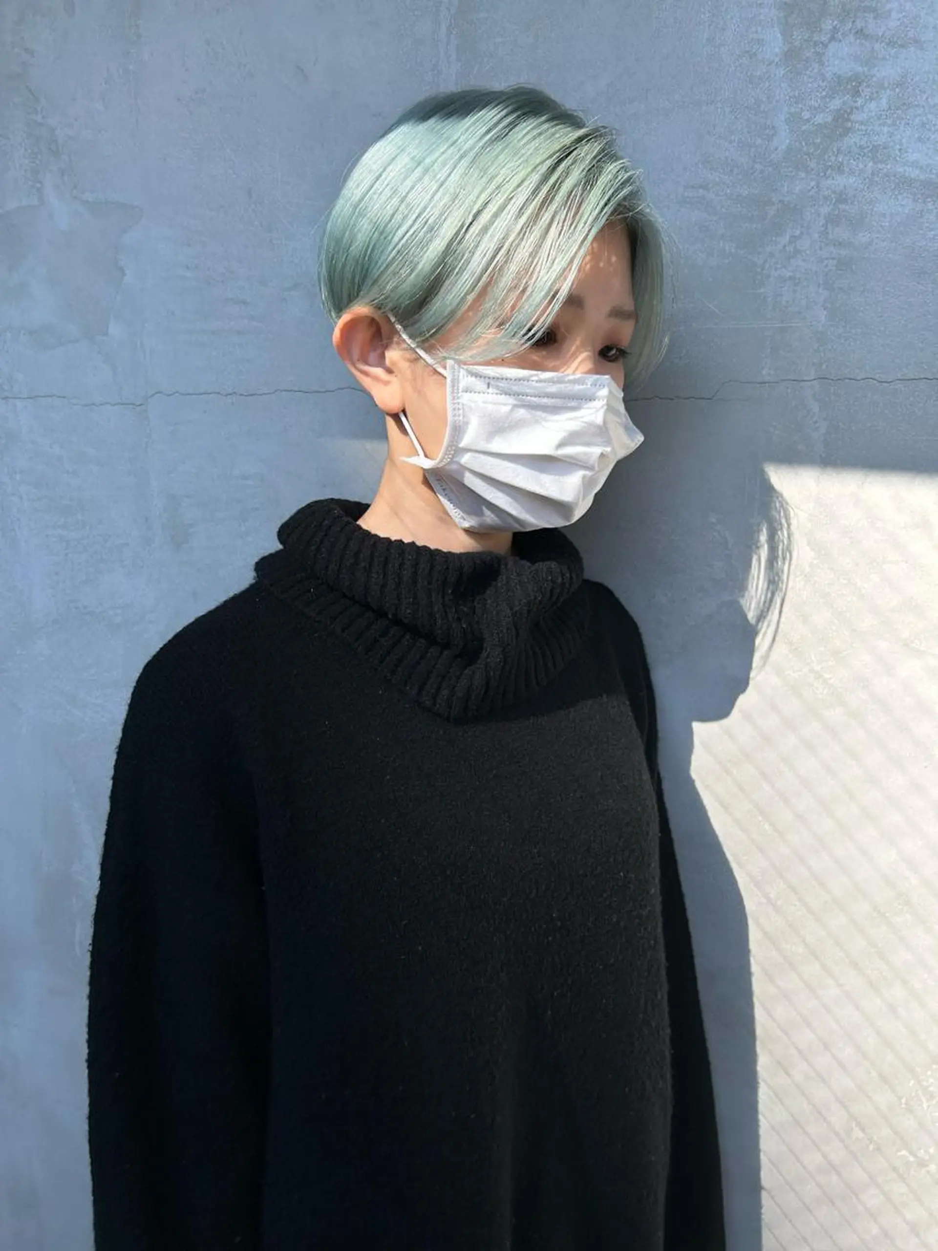 ショート カラー メンズ ミント ミントグリーン カット ヘアカラー トリートメント 🧸艶々韓国ヘア 🧁mizunaのヘアスタイル