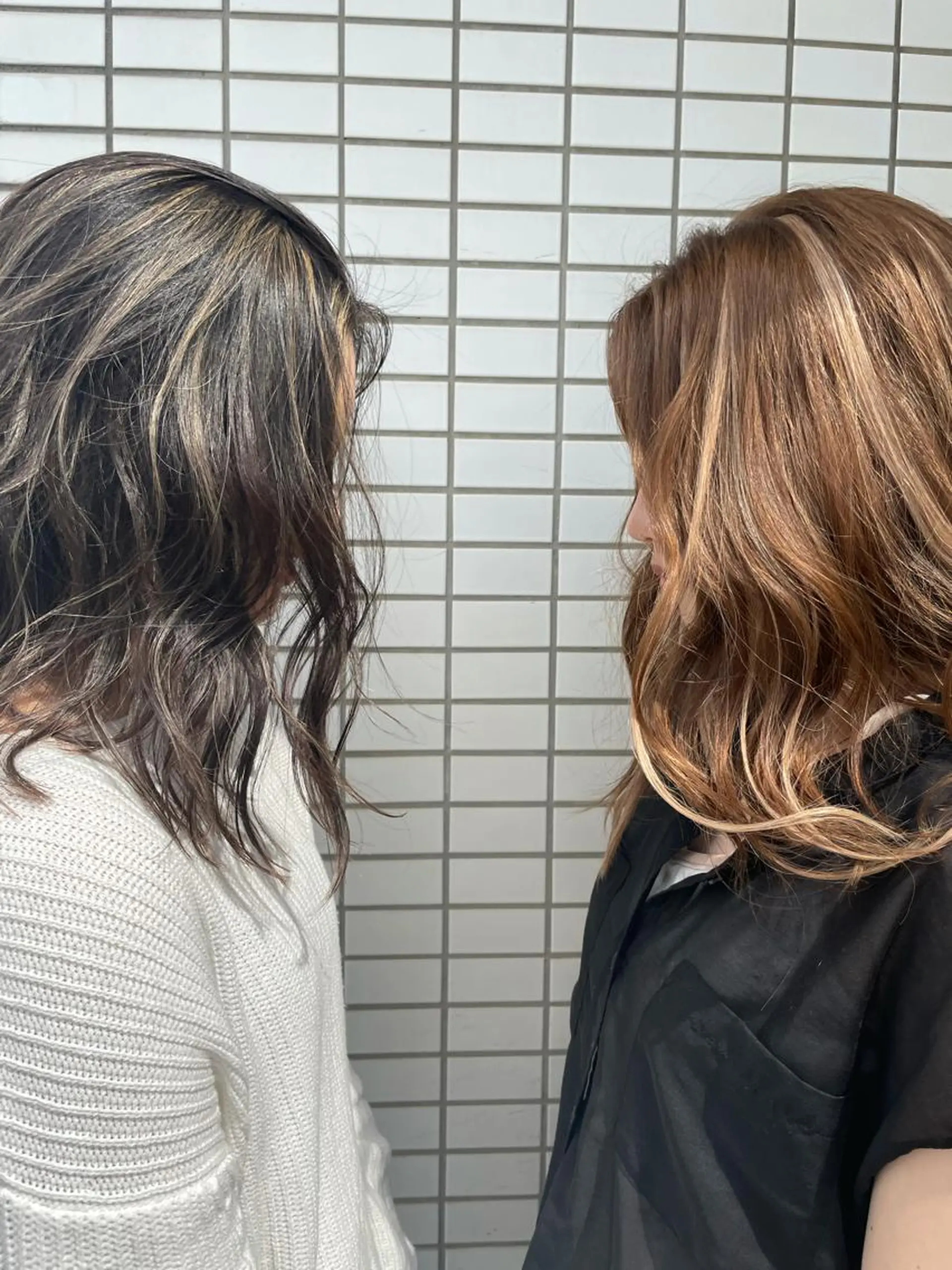 セミロング カラー ベージュカラー ハイライトカラー ハイライト 髪質改善/縮毛矯正 ツヤ髪🩷さつきのヘアスタイル