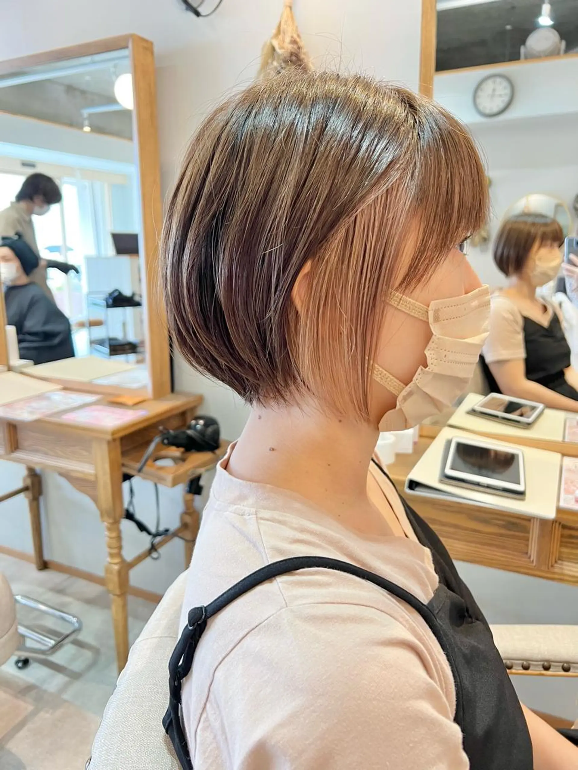 ショート カット 縮毛矯正 トリートメント ぱつボブ/ ショート/YUKIのヘアスタイル